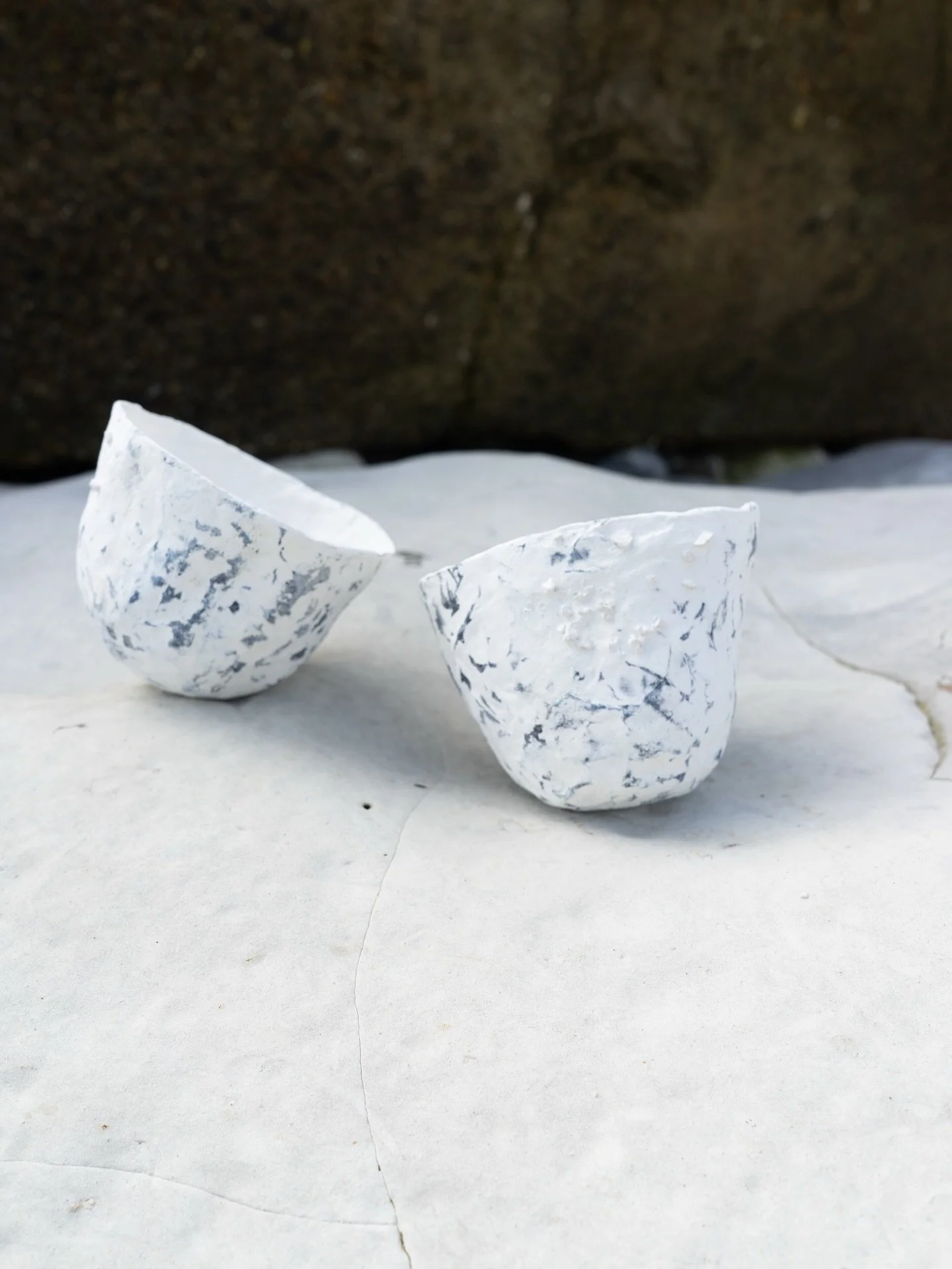 Flint Bowls:

Indigo paper | Lime-wash | Chalk

Inspired by pieces of chalk encased flint found along the Sussex South coast and their biodynamic shapes, textures and colours.

#flint #chalk #sussex #inspiredbynature
