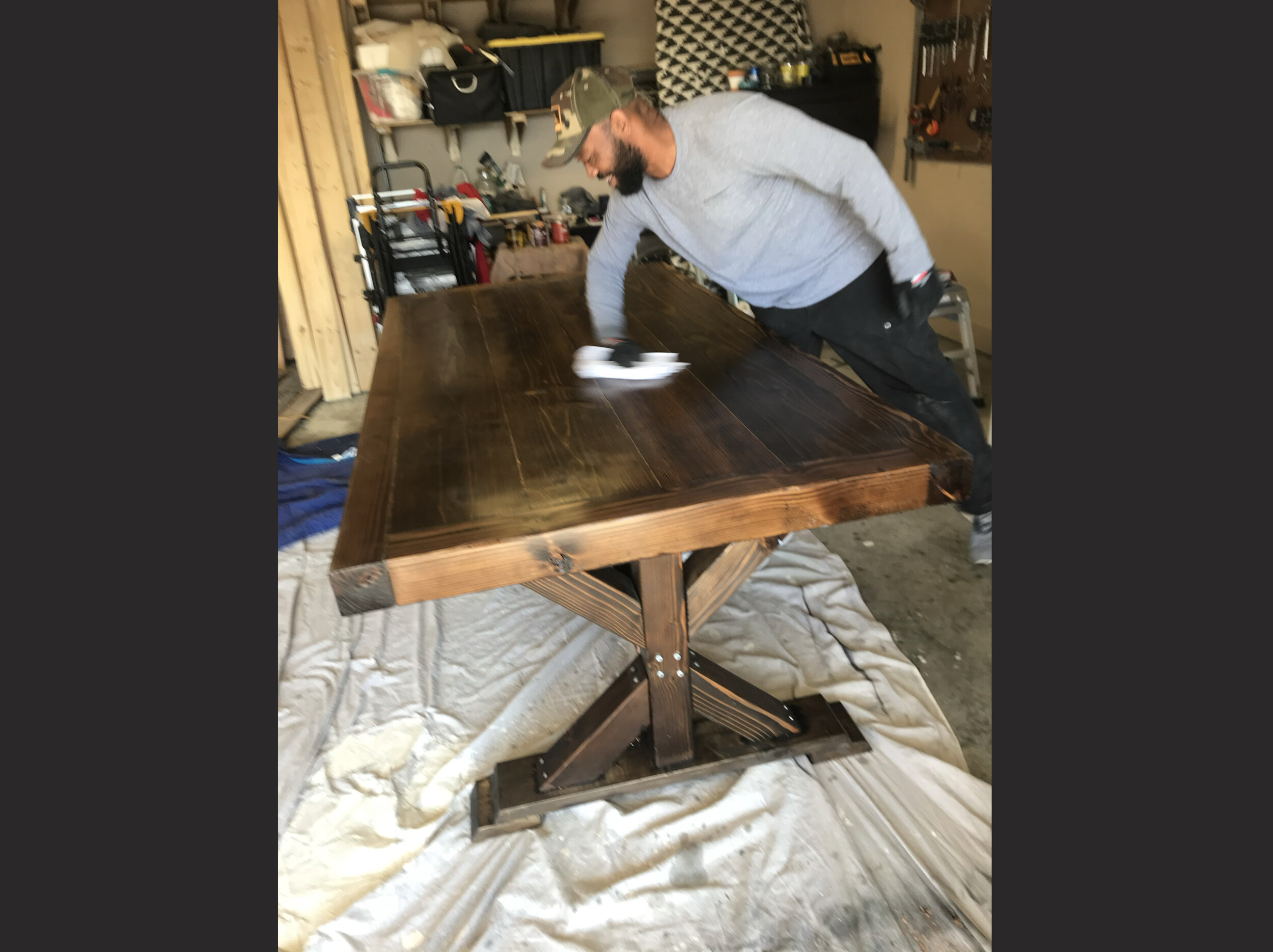 Custom build dining table nicknamed 'The Beast'