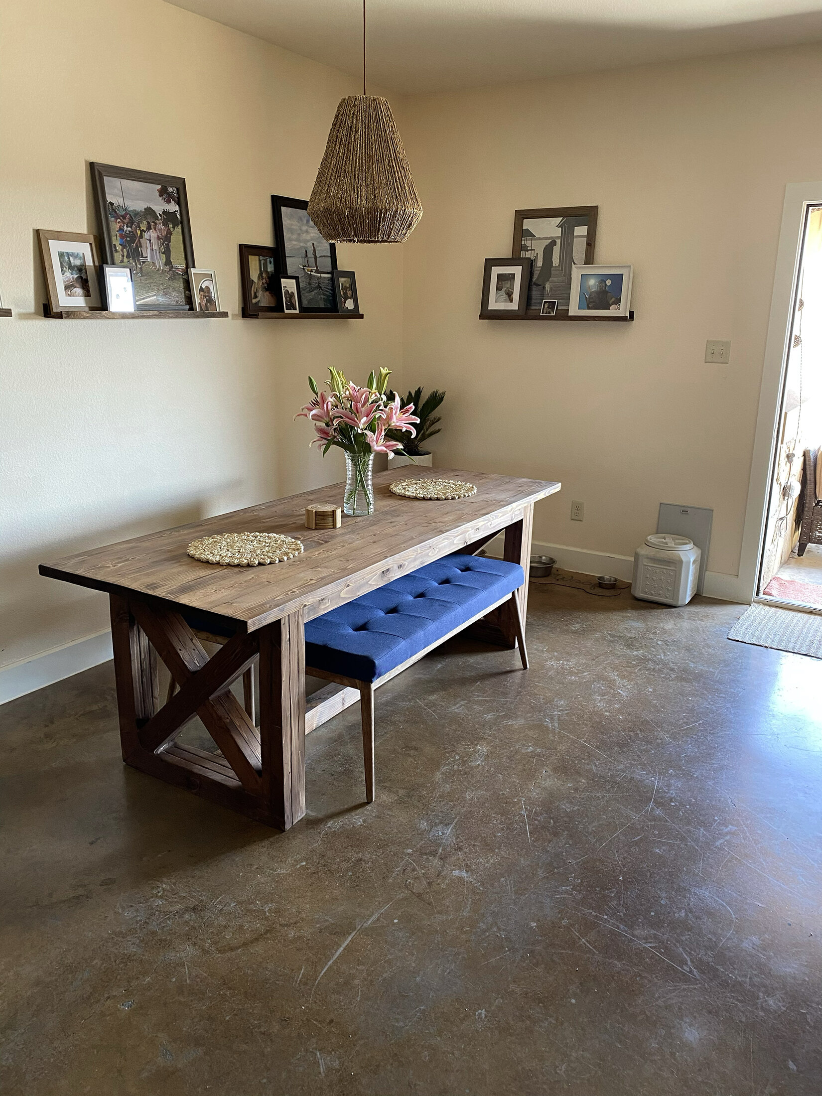 Unique size and design for this dining area.