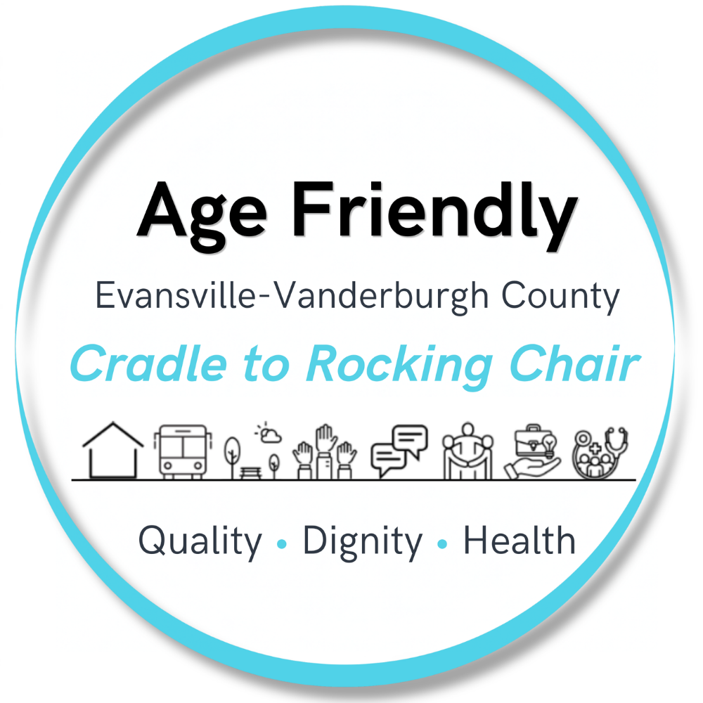 Age-Friendly Evansville logo Cradle to Rocking Chair