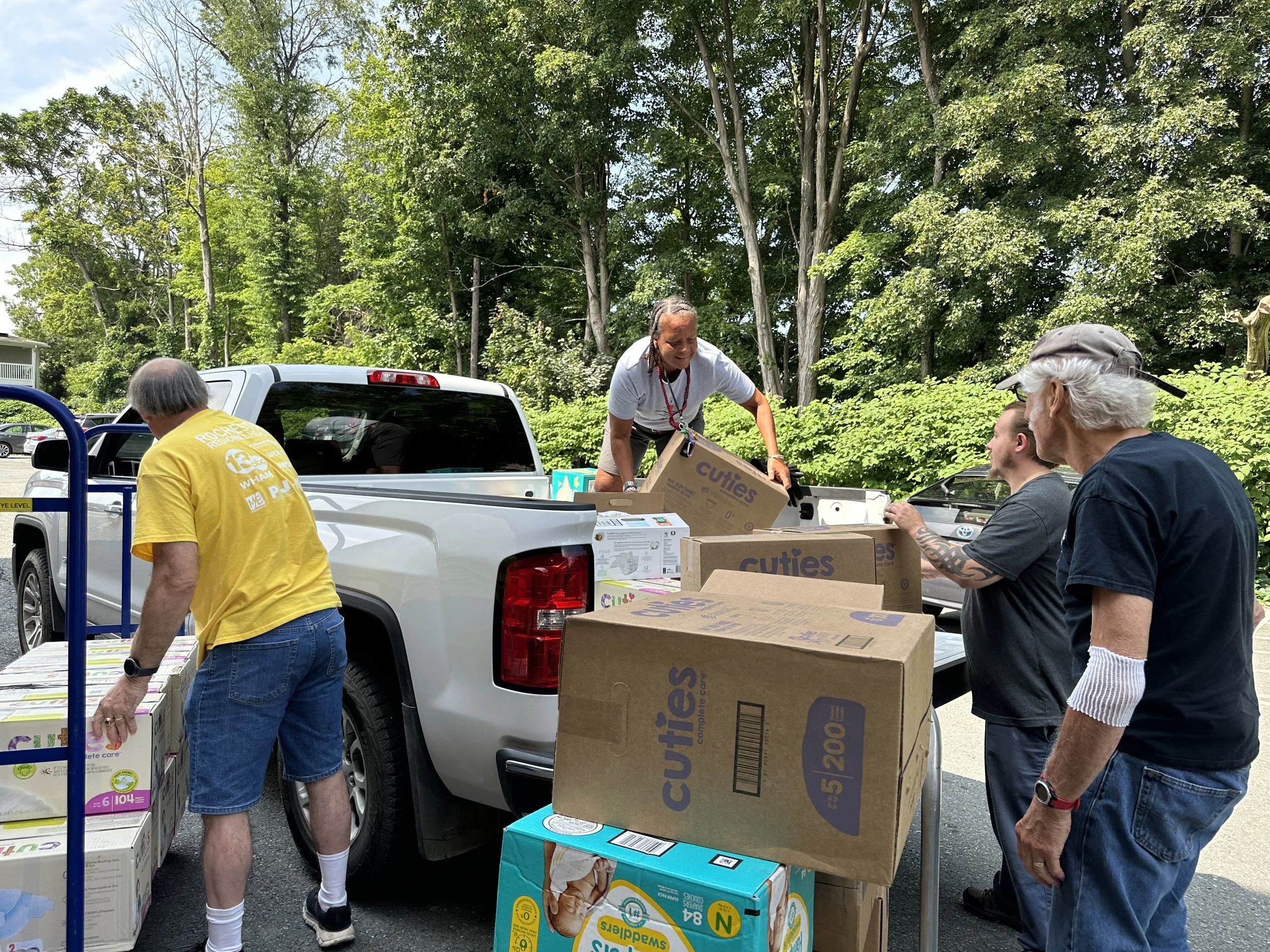 Unloading a delivery from the Berkshire County Diaper Project.JPG
