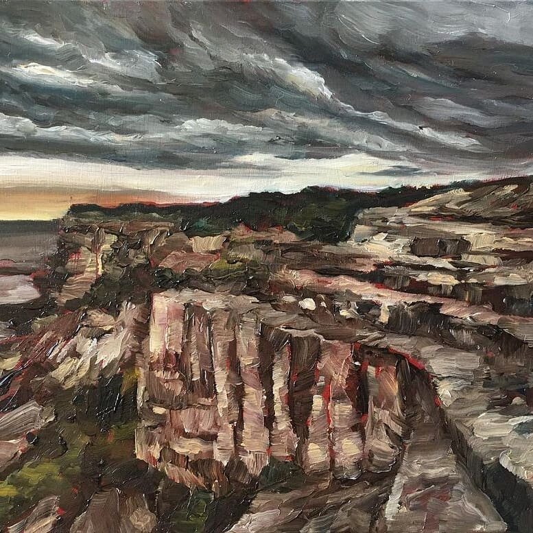 Whoo hoo again April!! Her tiny work &lsquo;Storm Clouds Over Cape Solander&rsquo;,
(13x18cm) has been selected as a finalist for the &lsquo;Salon des Refus&eacute;s&rsquo; in the Lethbridge 20000 Small Scale Art Award.

Her show in the blue mountain