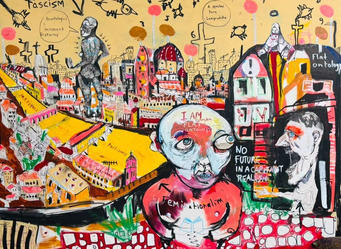 View from the Bellesguaro 120x80 mixed media 2025