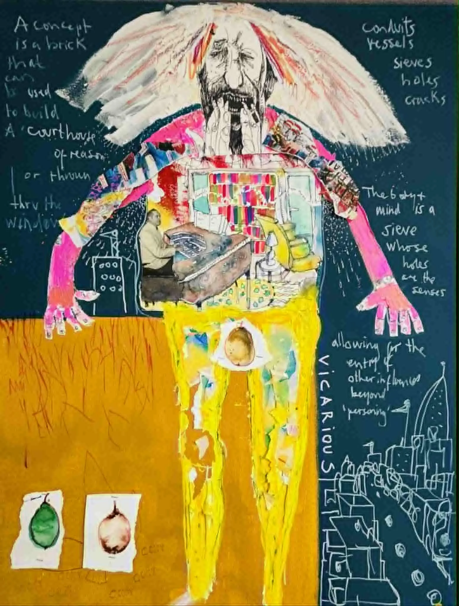 Brick House 120x50 Mixed Media 2025