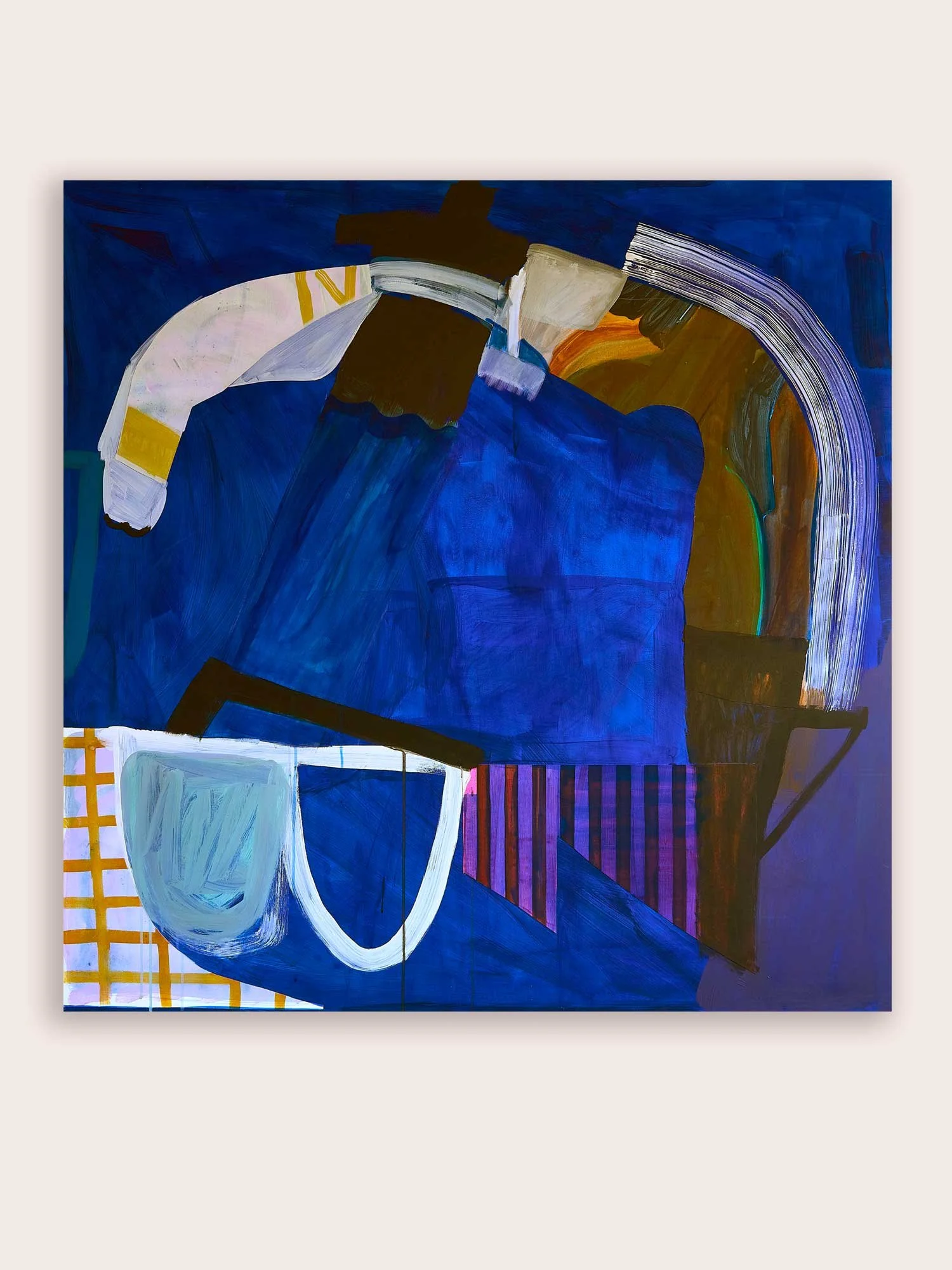 Cockatoo Island, 2025, Synthetic Polymer and Collage on cradled board, 120 x 120cm
