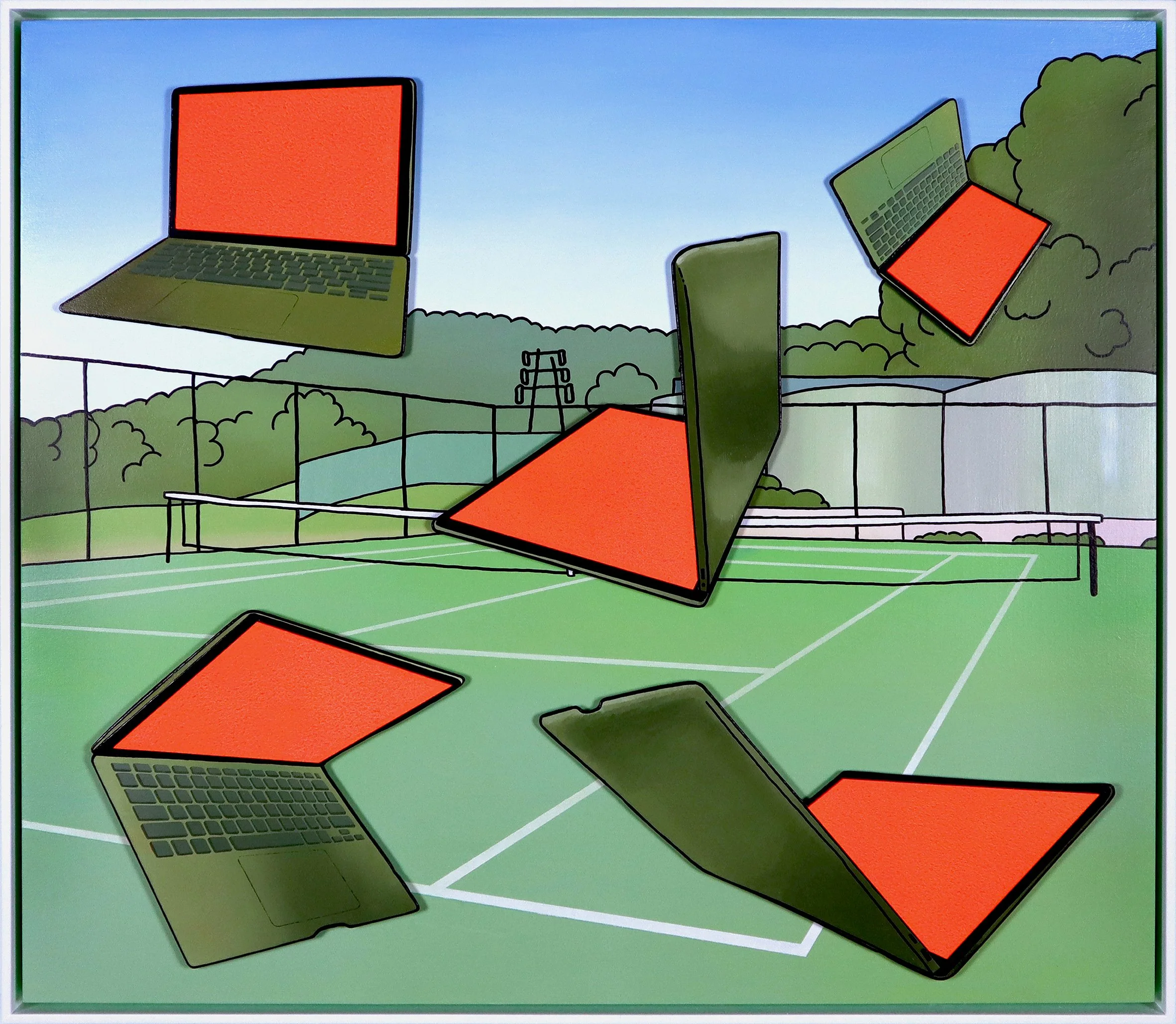 Java, 2024. Acrylic on wood assemblage, 80 x 90 cm