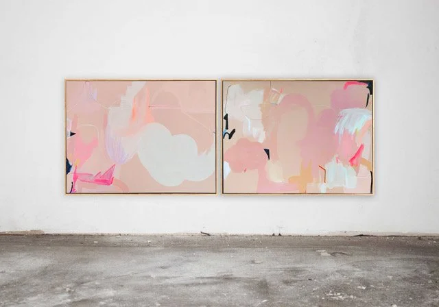 A Ticket to Nothingness, 2024, Acrylic on Canvas 120 x 90 cm and Zeus, 2024, Acrylic on Canvas, 120 x 90 cm