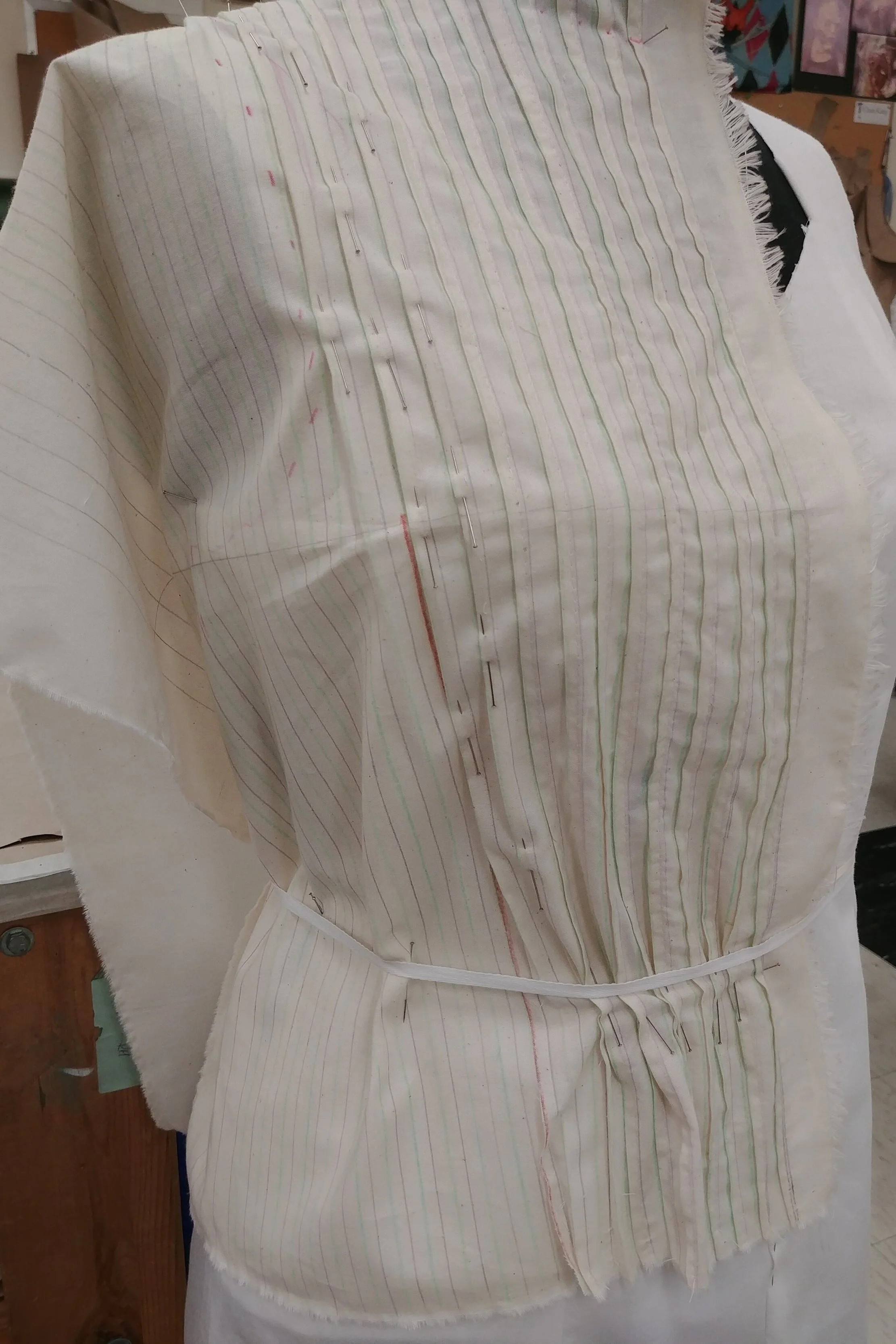 Draping pleated bodice