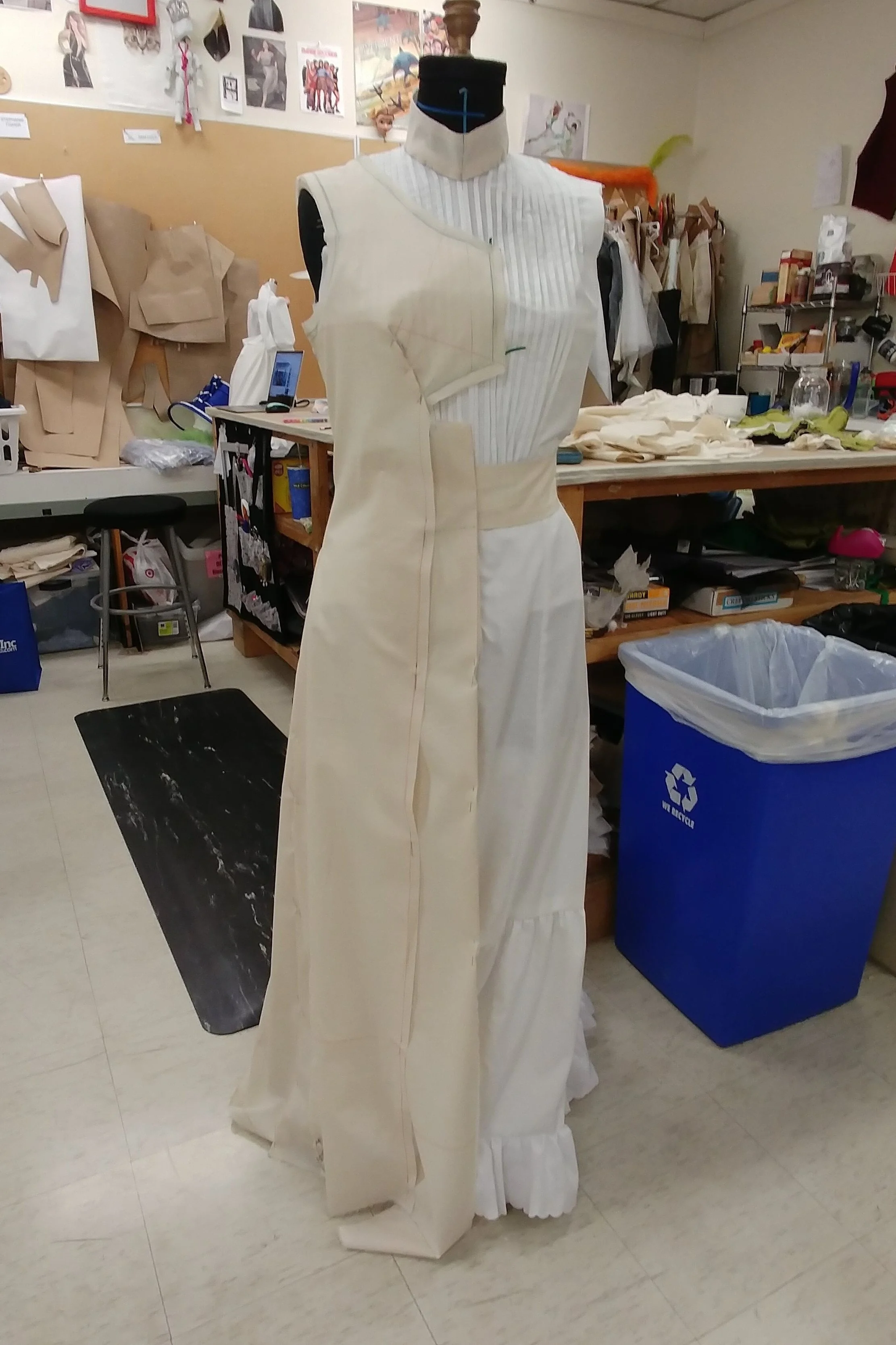 Half drape of over dress