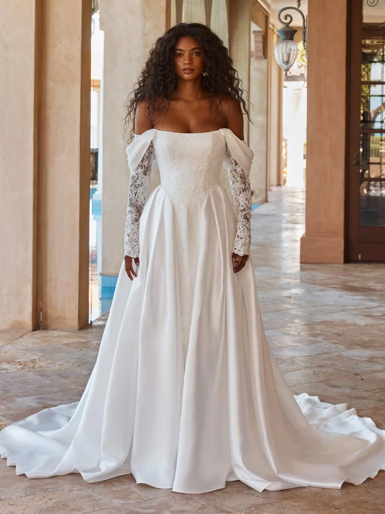 NEW! Olexa w/optional lace sleeves and off shoulder sleeves 