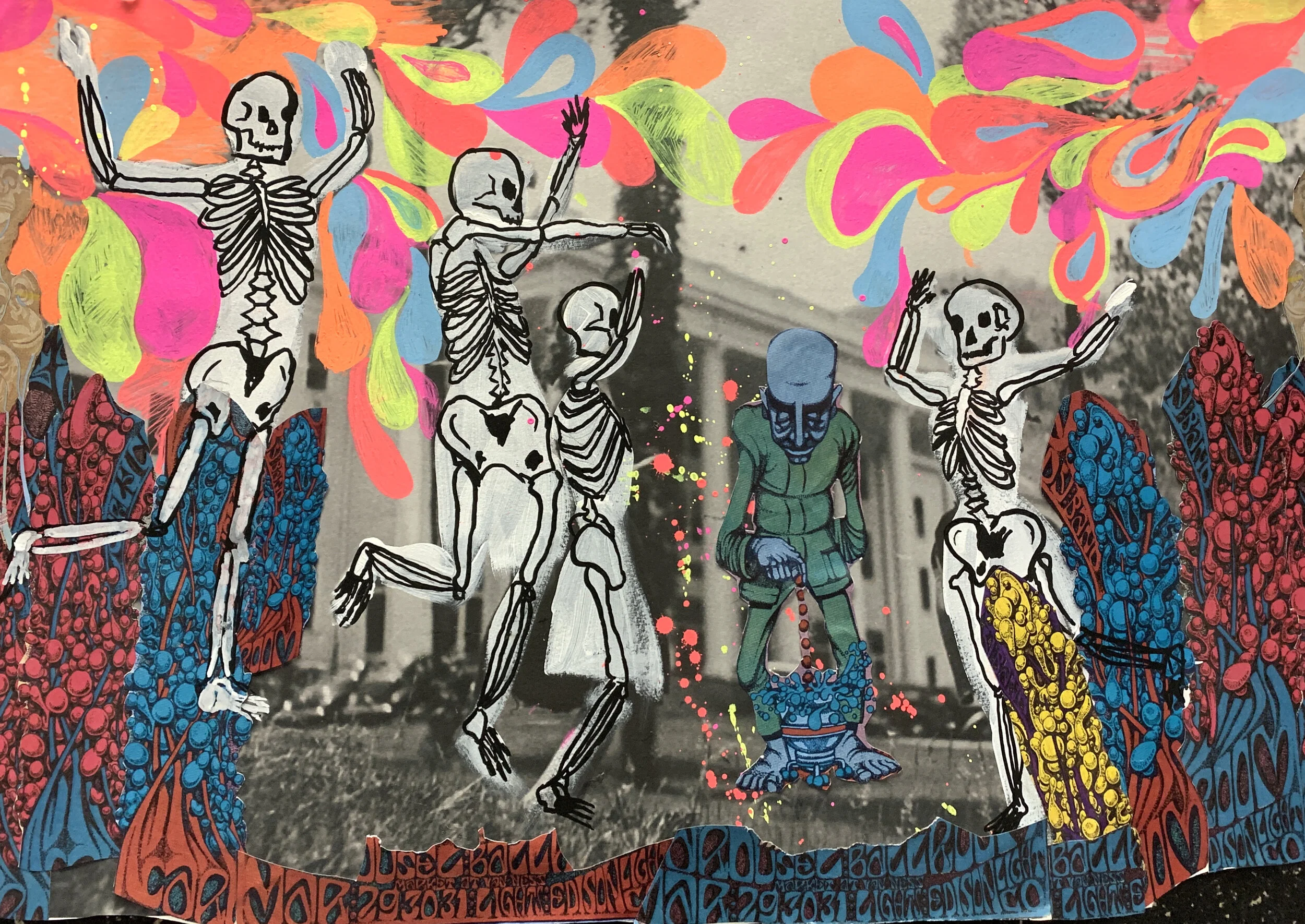 Dead Dancers
Acrylic on Inkjet Print Collage
2018