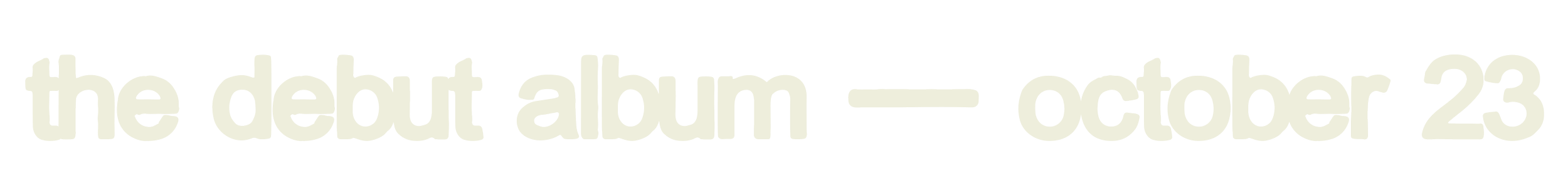 Text stating 'the debut album - october 23' in large, bold letters.
