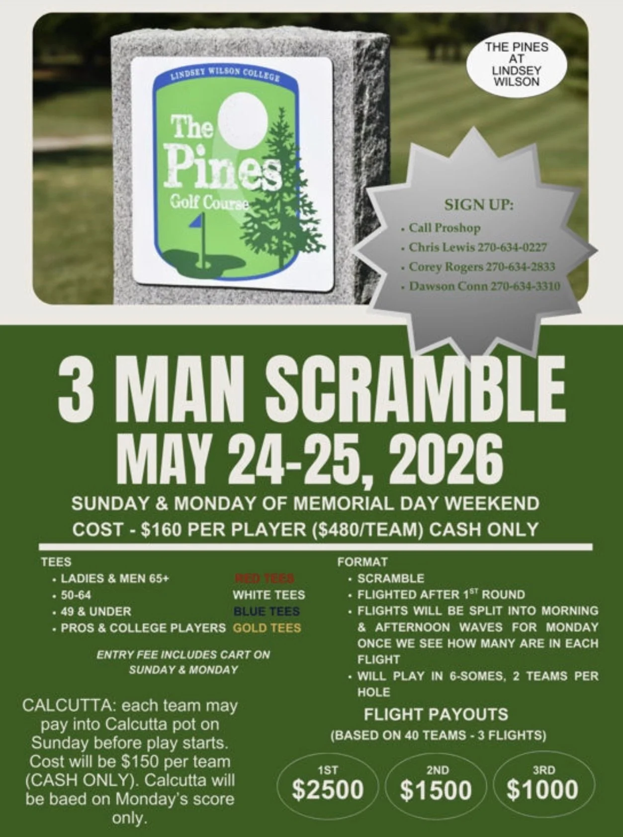 The Pines 3 man scramble 