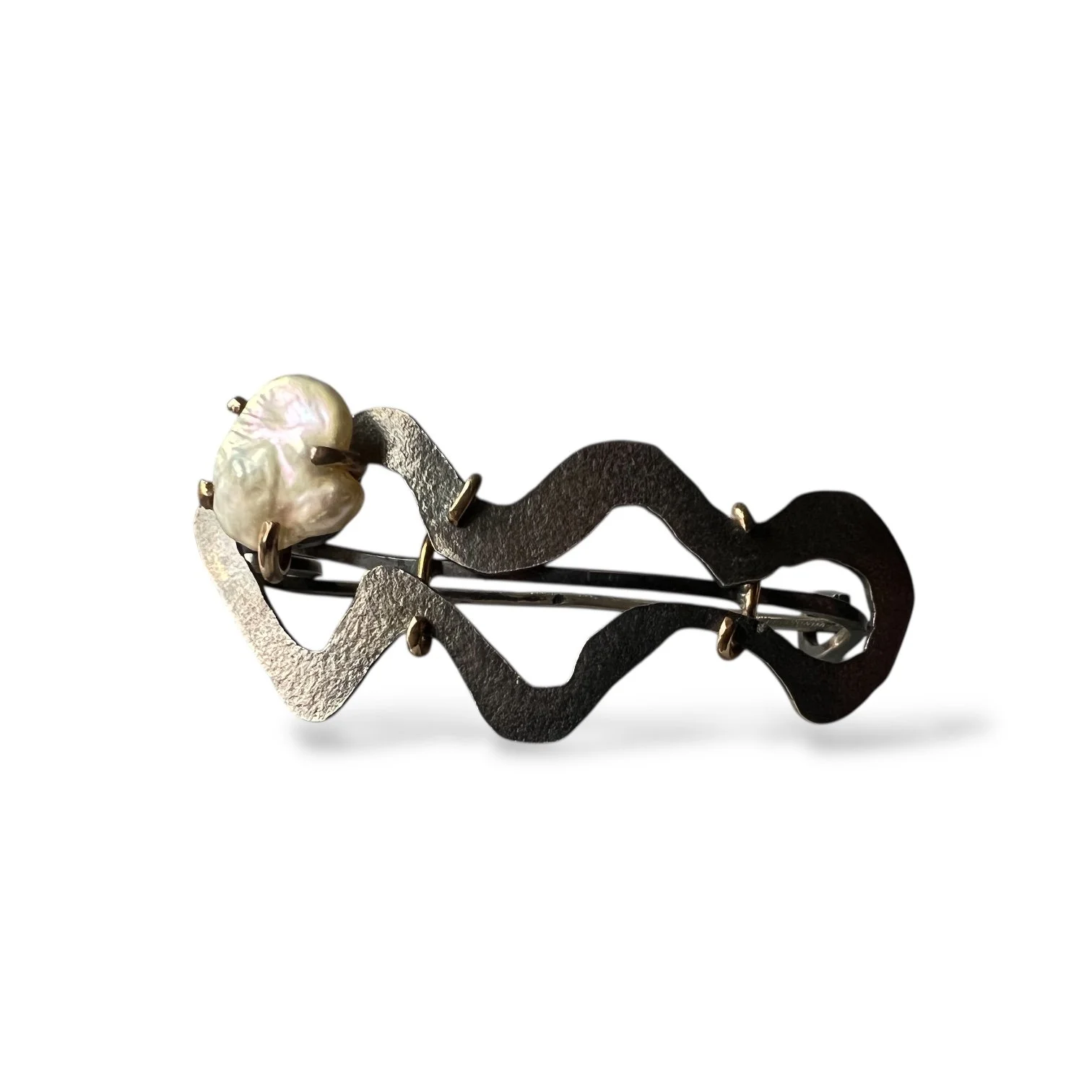 Keshi Pearl Brooch