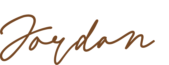 The word "Jordan" written in stylish, brown cursive script.