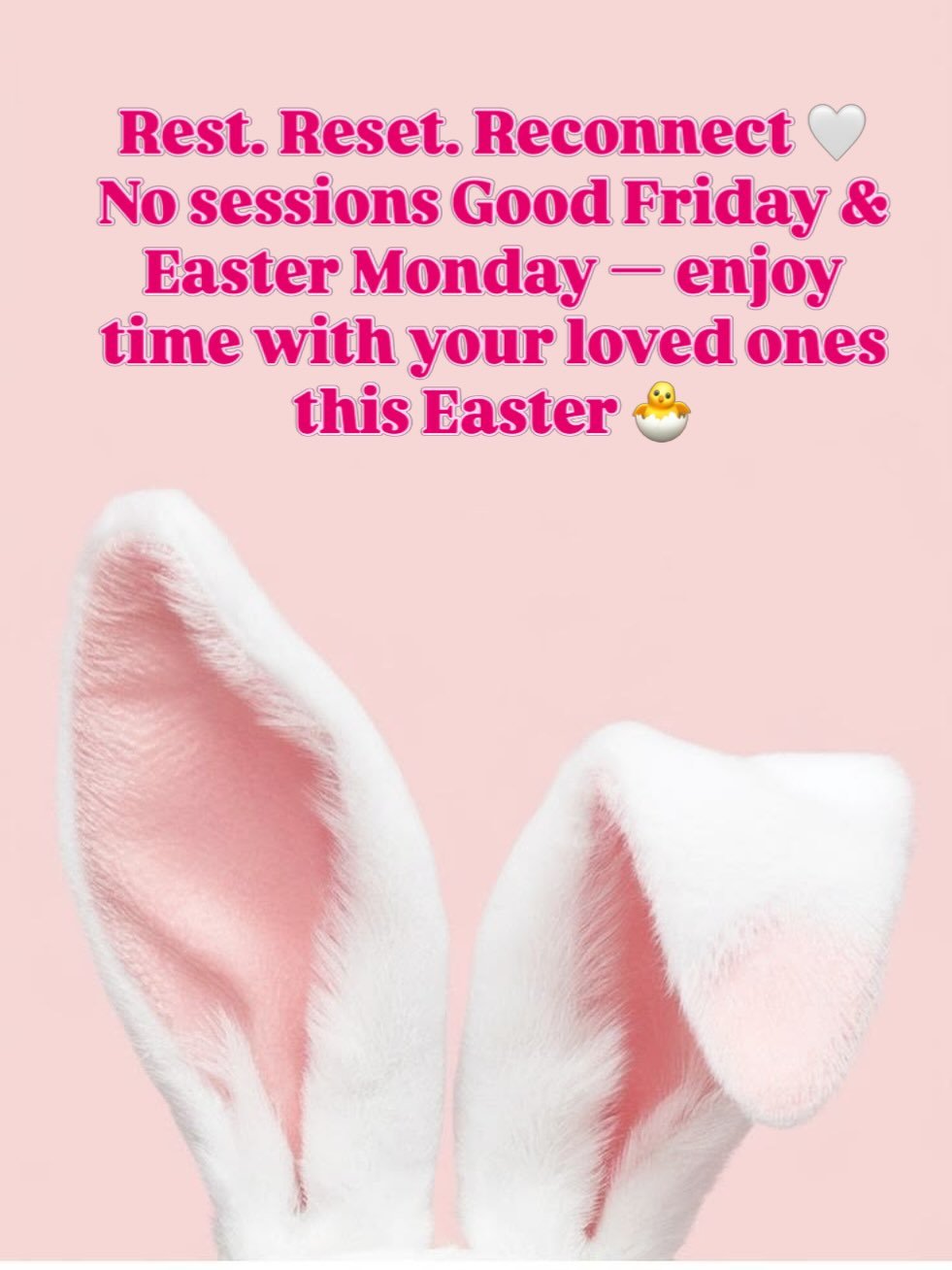 Our Bella Fit women show up strong&hellip; but we also value what matters most 🤍
Take this Easter to slow down and be with your loved ones. Enjoy the break ladies! #happyEaster 🐰🐣💗