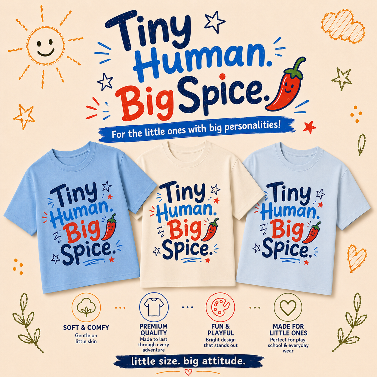 Tiny Human Big Spice Toddler T-shirt