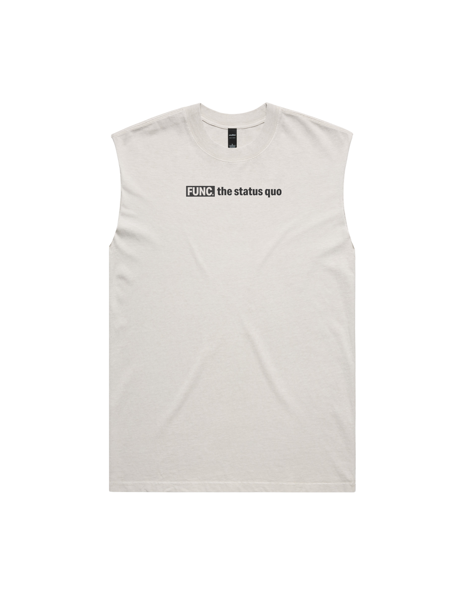 FUNC “FUNC The Status Quo” Heavy Faded Tank – Bone with Coal Print_FRONT.png