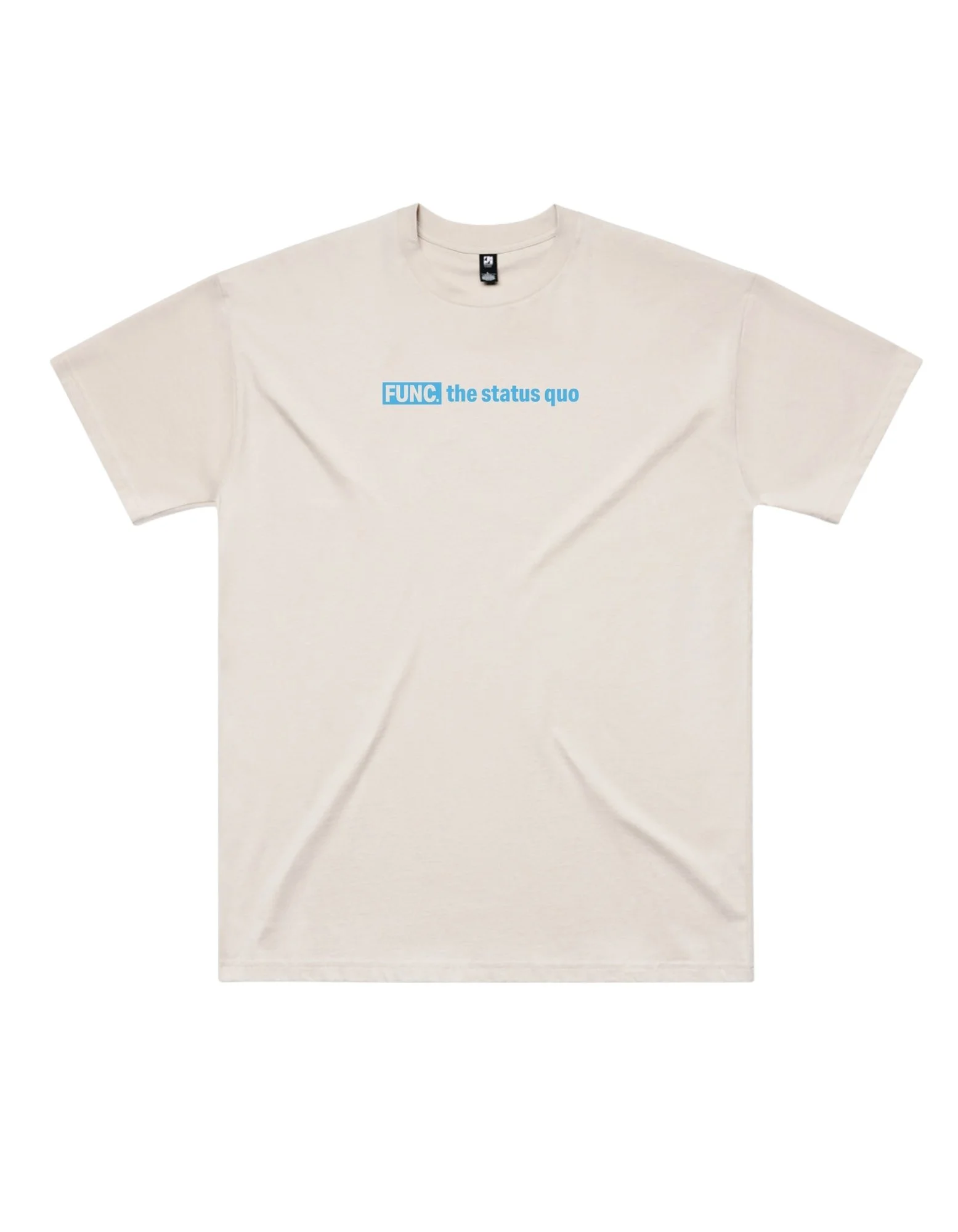FUNC “FUNC The Status Quo” Oversized Tee – Bone with Blue Print_FRONT.jpg