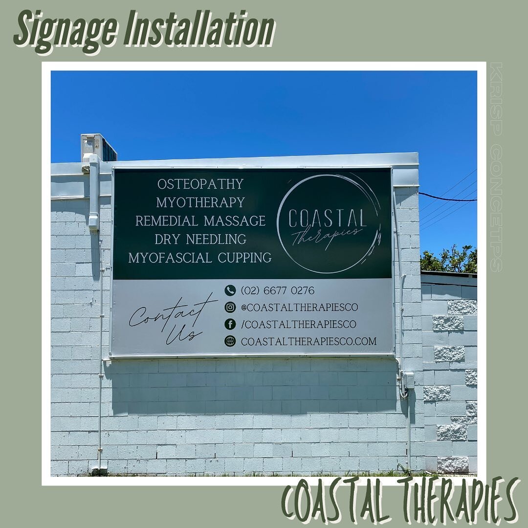 Signage we designed, printed and installed for @coastaltherapiesco in Cabarita Beach, Northern NSW 🍂 
.
.
.
.
.
.
.
.
#krispconcepts #krispcreative #signagedesign #signageinstallation #signagemaker #coastaltherapies #osteopathyclinics #osteopathycab