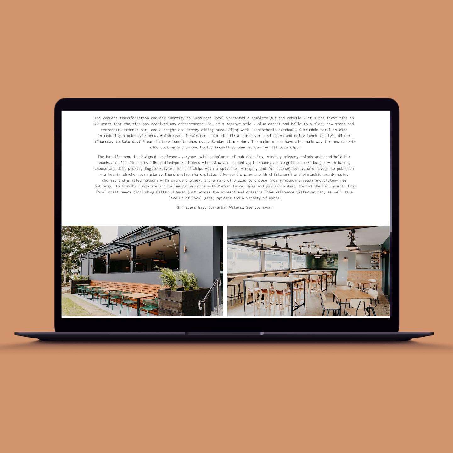 A new website designed and built for @currumbinhotel 💻 A great locals pub with dining, gaming, beer garden, tab, terrace and bottle shop. 
.
.
.
#currumbinhotel #currumbin #currumbinvalley #krispconcepts #logodesign #branding #designbranding #graphi