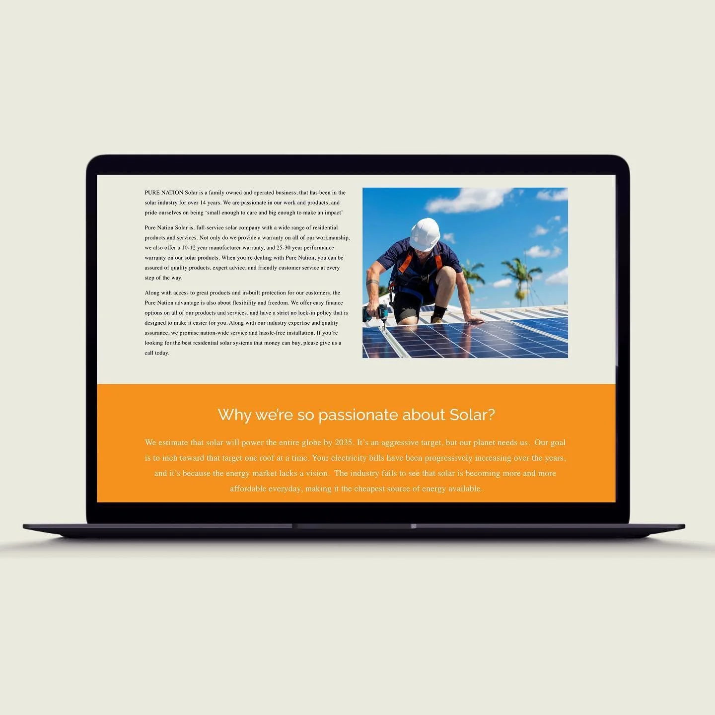 A new Website designed and built for pure_nation_solar ☀️ Specialising in all residential and commercial solar projects. 
.
.
.
#krispconcepts #krispcreative #purenationsolar #solaraustralia  #solarpanels #solarinstallation #solaraustraliaservics #so