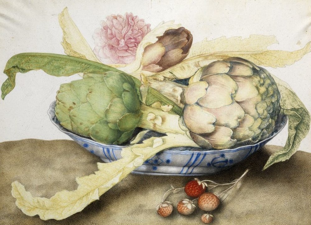 Chinese Plate with Artichokes and Strawberries, c.1655-62