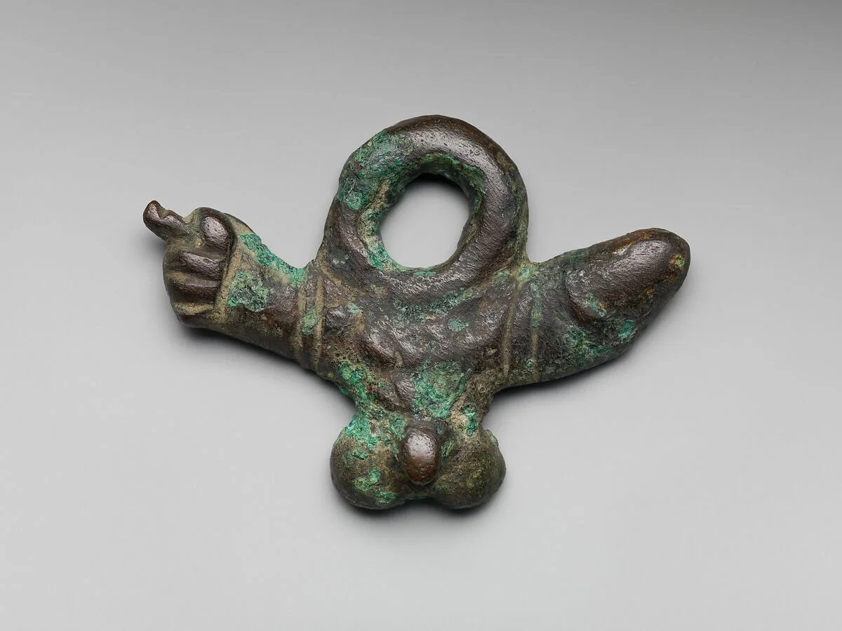 Roman phallic amulet, bronze, 1st century AD, The Metropolitan Museum of Art.