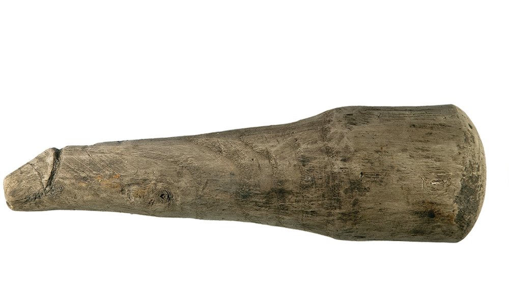 Roman wooden phallus found at Vindolanda, England.