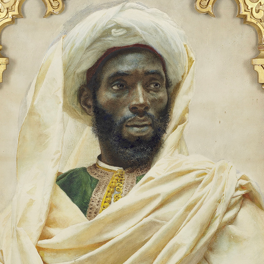 Moroccan Man was painted by José Tapiro y Baro in 1913 - it is one of the many artworks in our ‘Portraits of Black Men by European Painters’ reel series