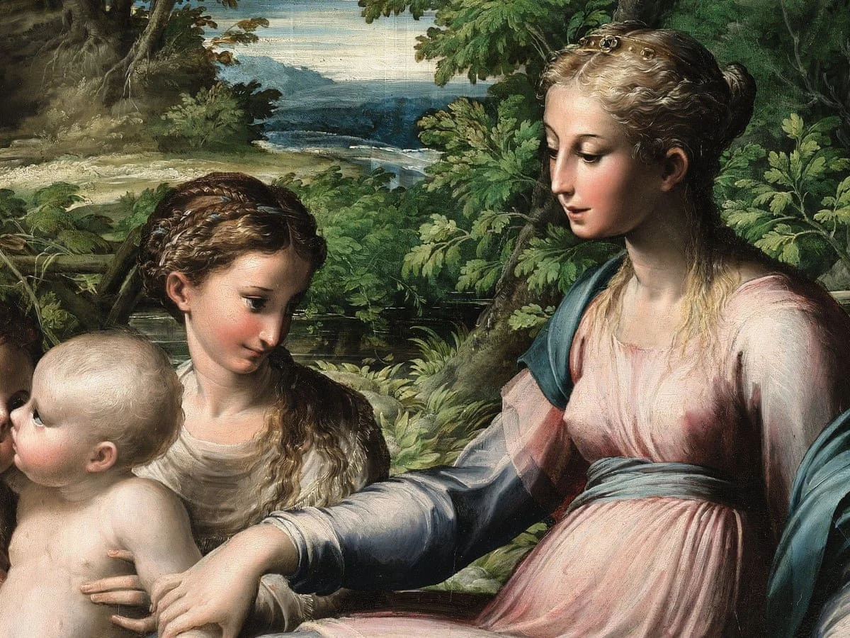 Parmigianino Virgin and Child oil painting on paper 16th century