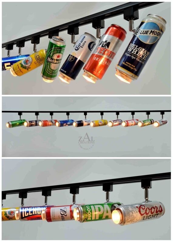 Beer can Track lighting fixture_ Track lights with track. Aluminum beer can Spot light.jpg