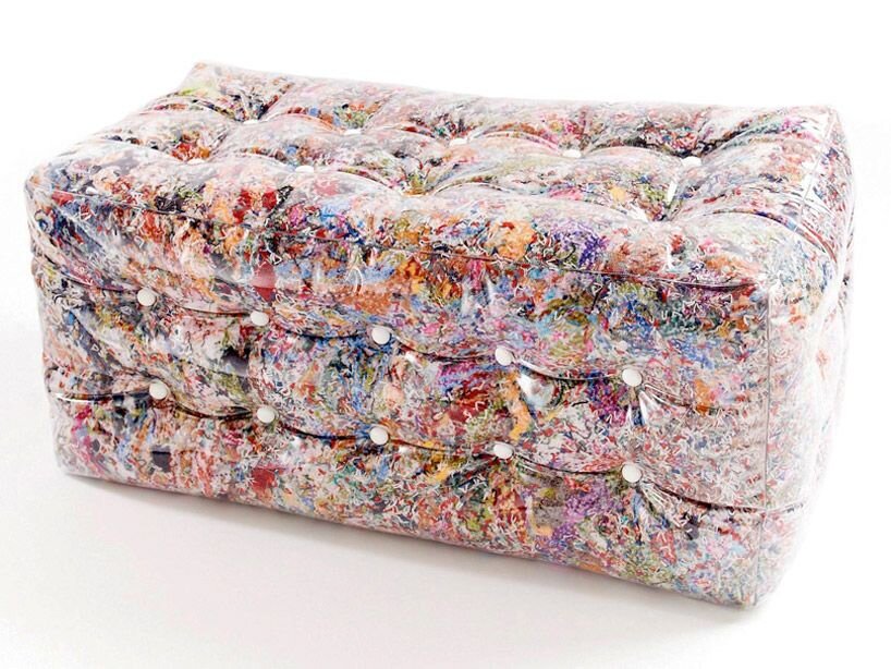 plof bench by atelier belge is made from shredded textile leftovers.jpeg