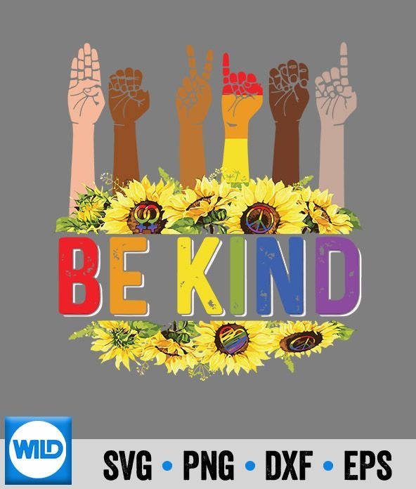 Be Kind Sign Language Hand Talking Lgbt Flag Gay Pride SVG, LGBT SVG Cut File - WildSvg.jpeg