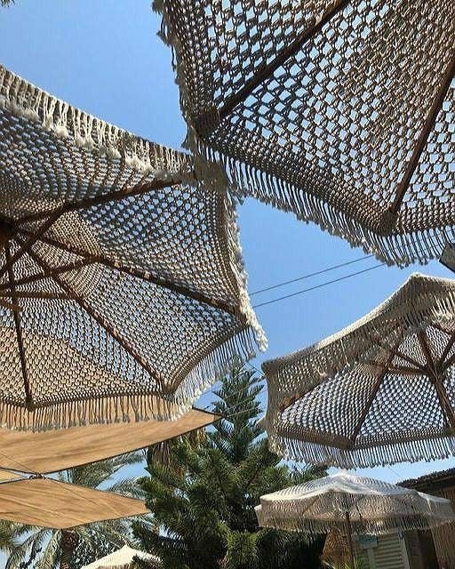 Macrame Beach Umbrella balinese Parasol With Fringe Patio - Etsy.jpeg