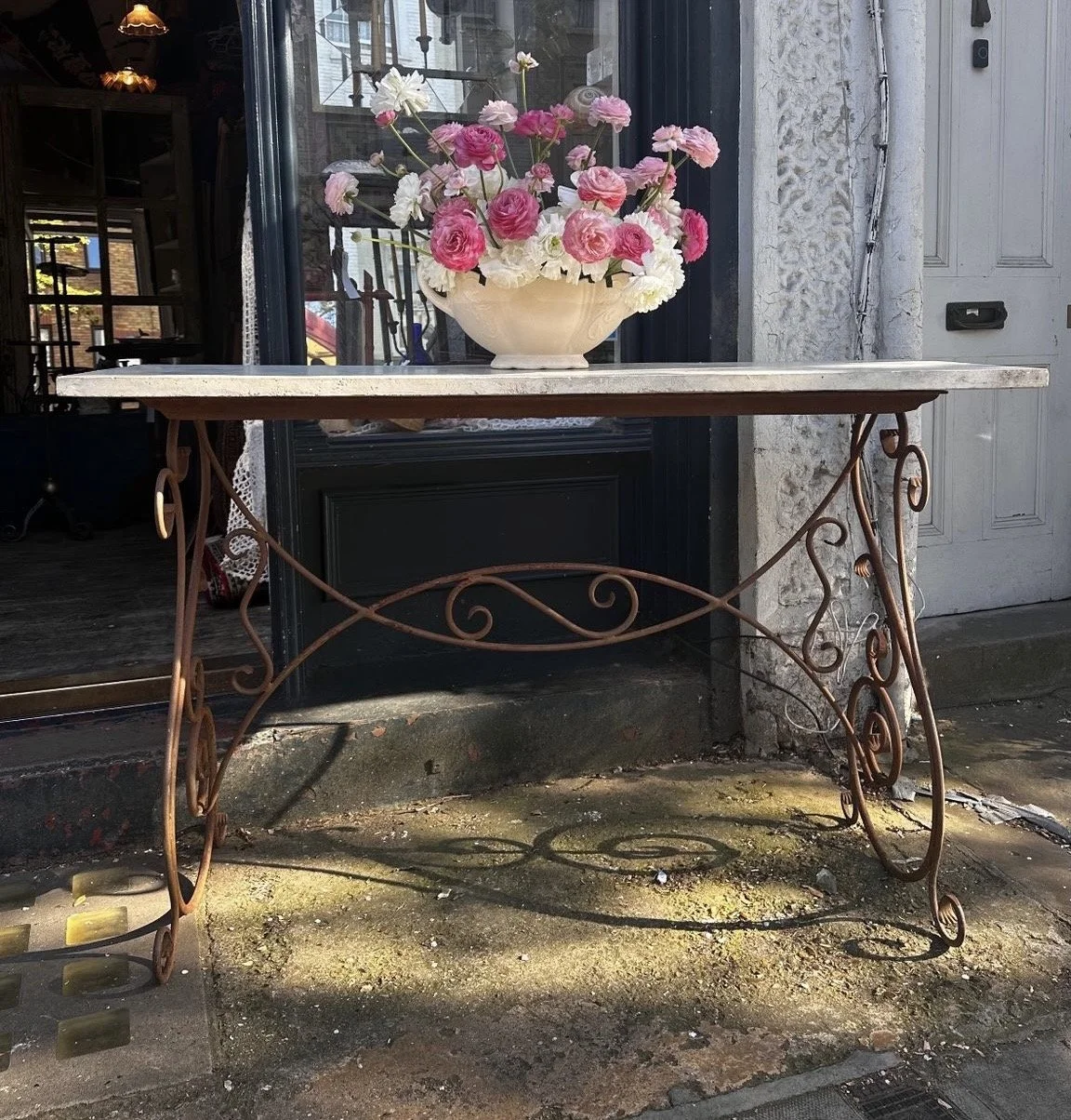 English Wrought Iron Hand Forged Console