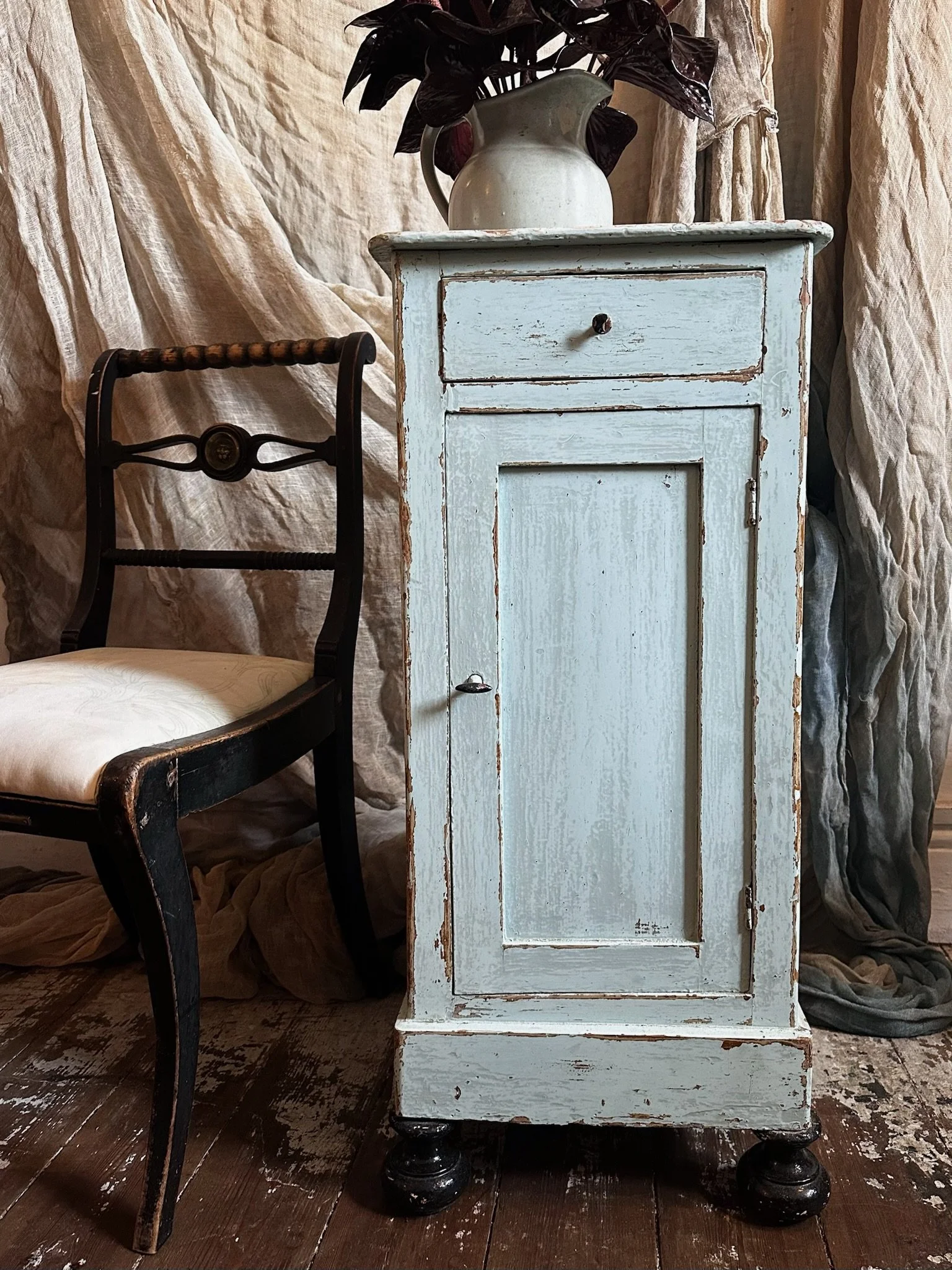 Dry Scrape Belgian Bedside Locker c1940