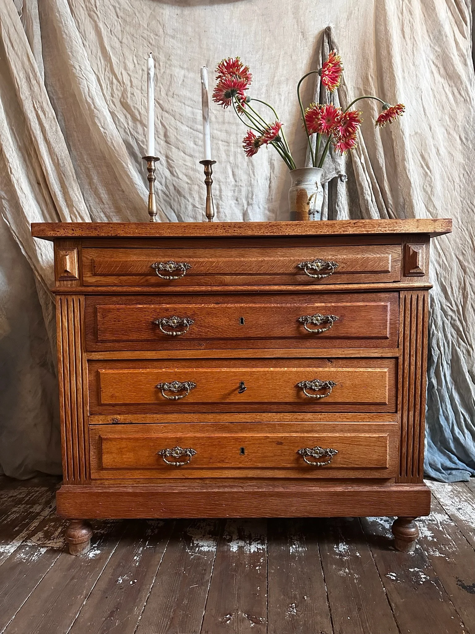 Belgian Oak Chest of Drawers c1910