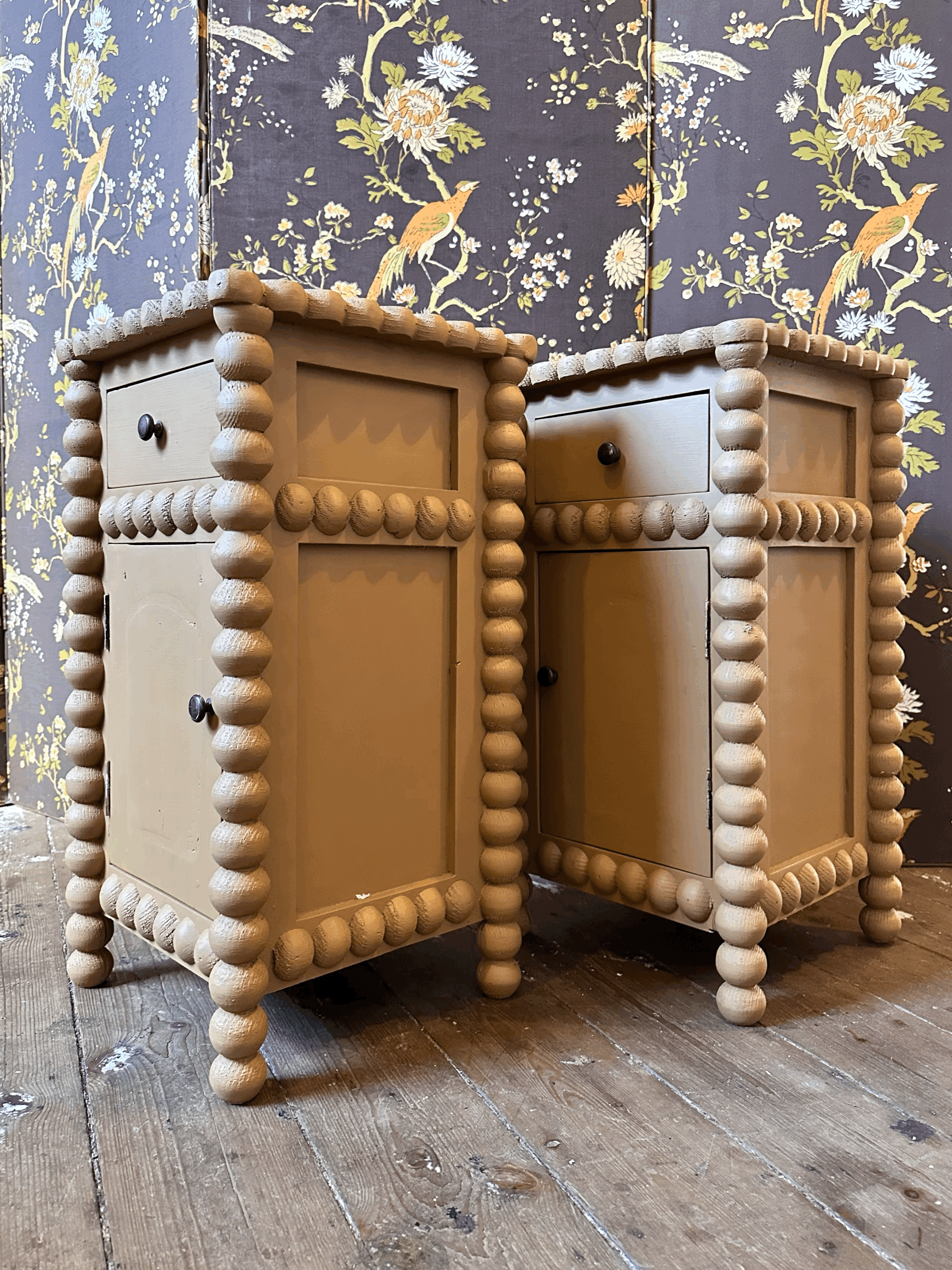'Made by Muirshin' Bobbin Bedside Pair