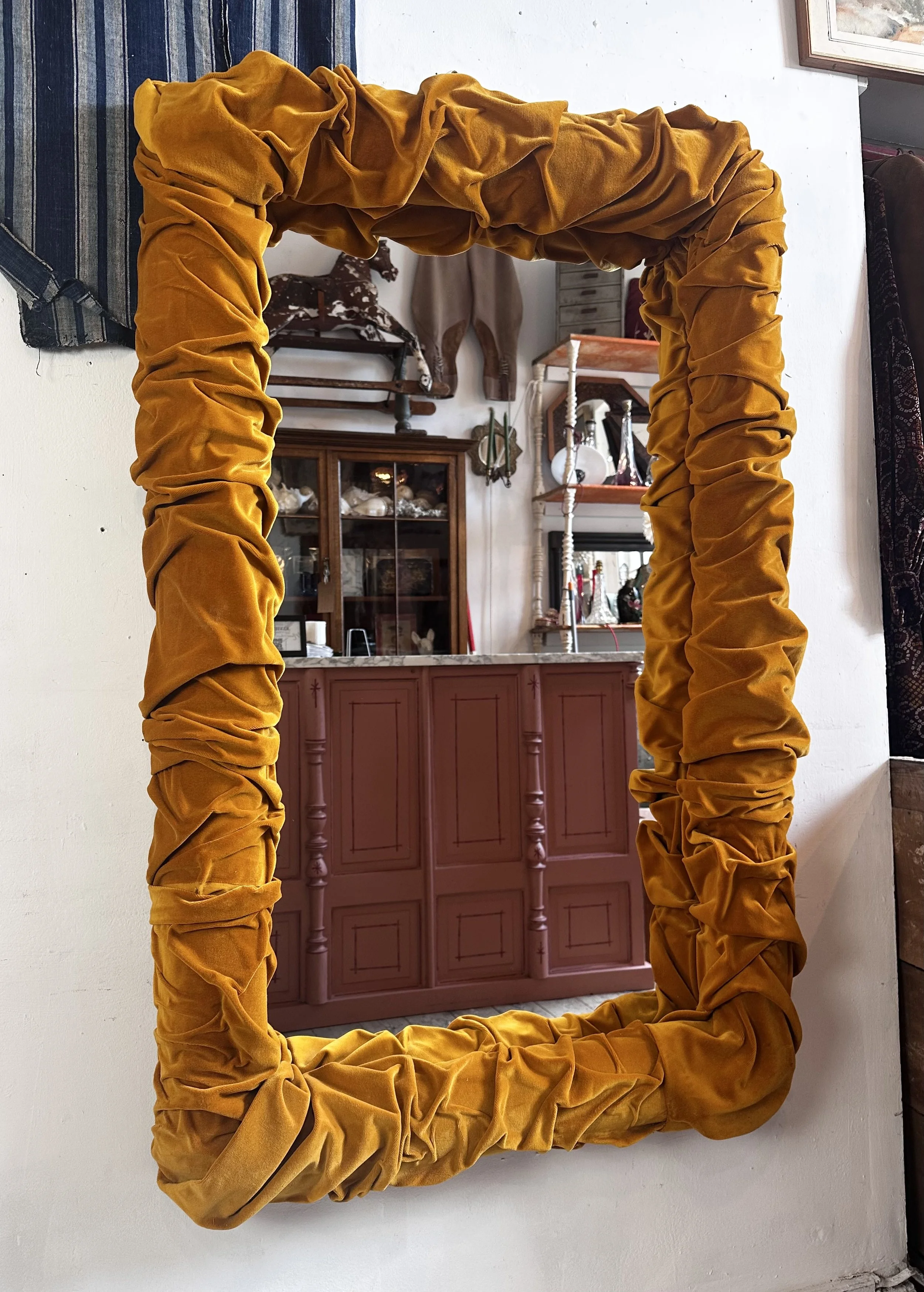 Ruched Velvet Mirror