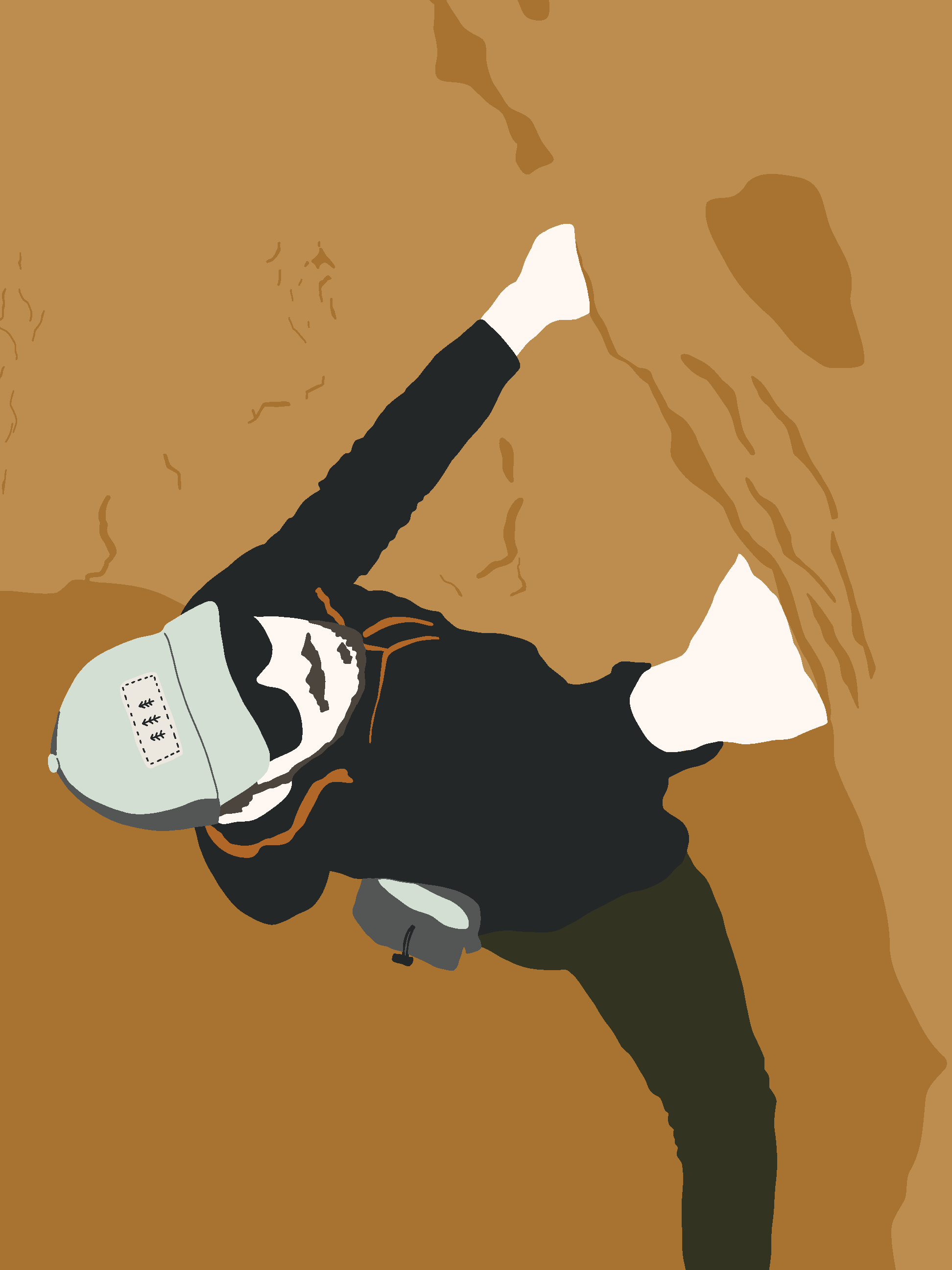 Bouldering Man Rock Climber Illustration — Coit Creative