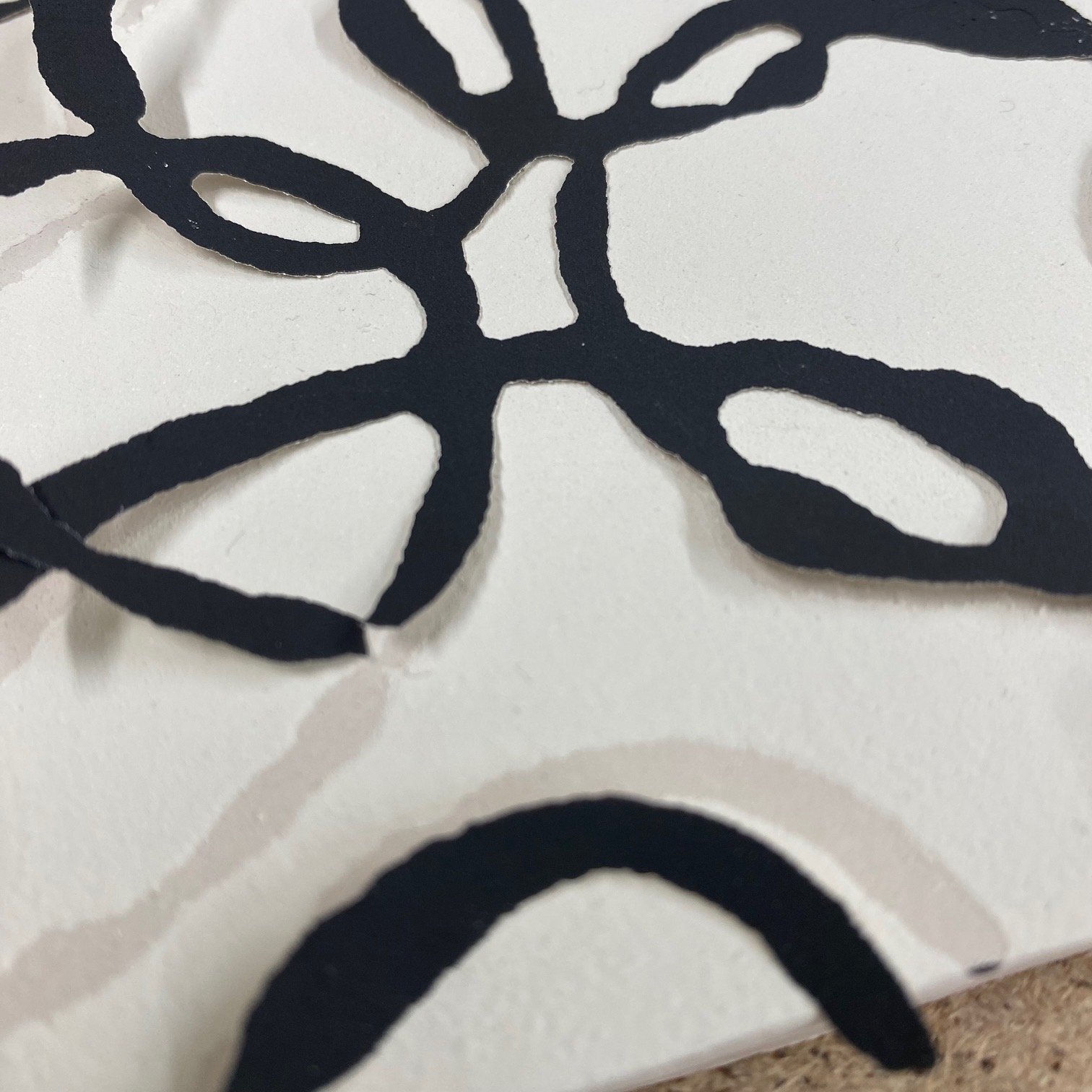 unfired underglaze on titanium white