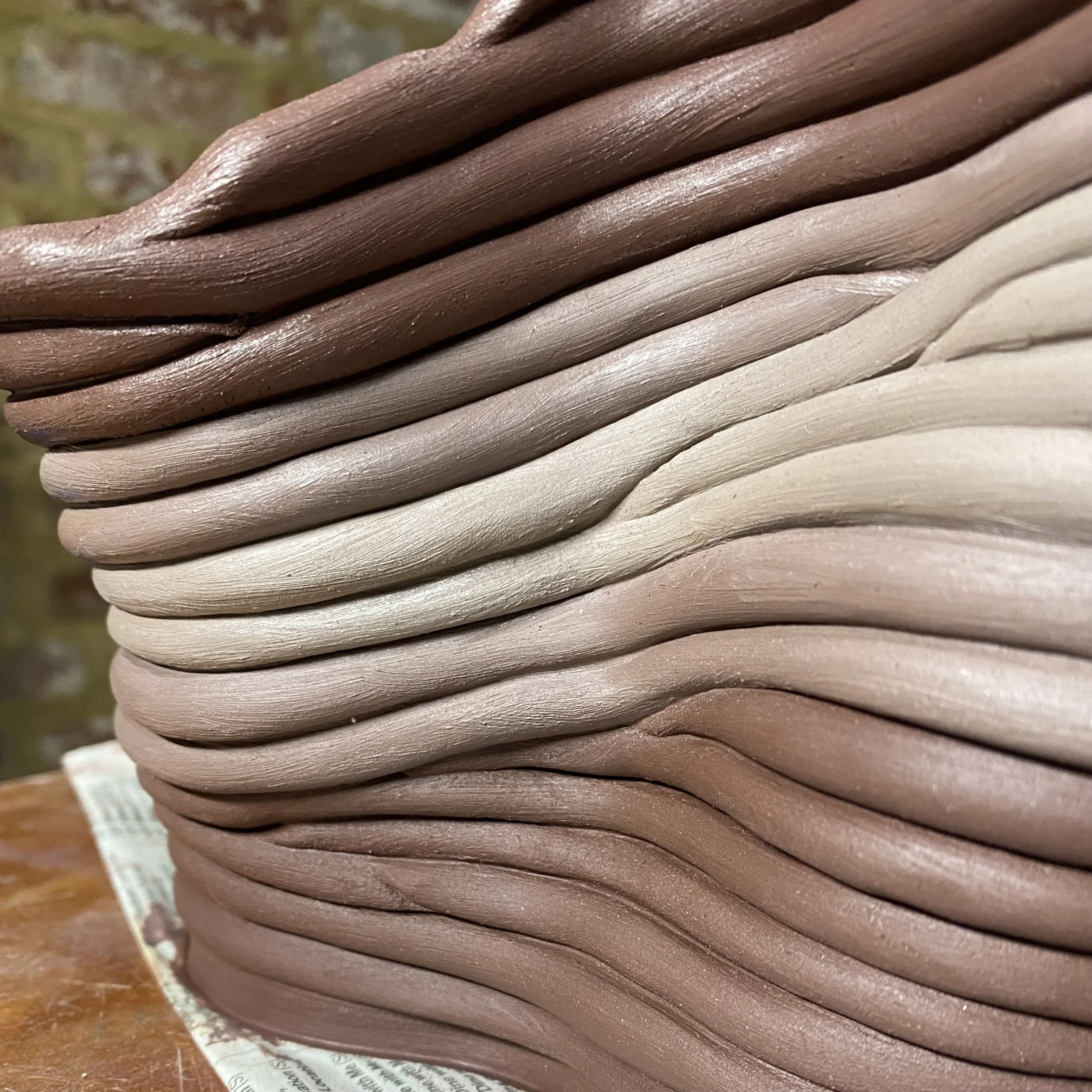 mixing natural clays together