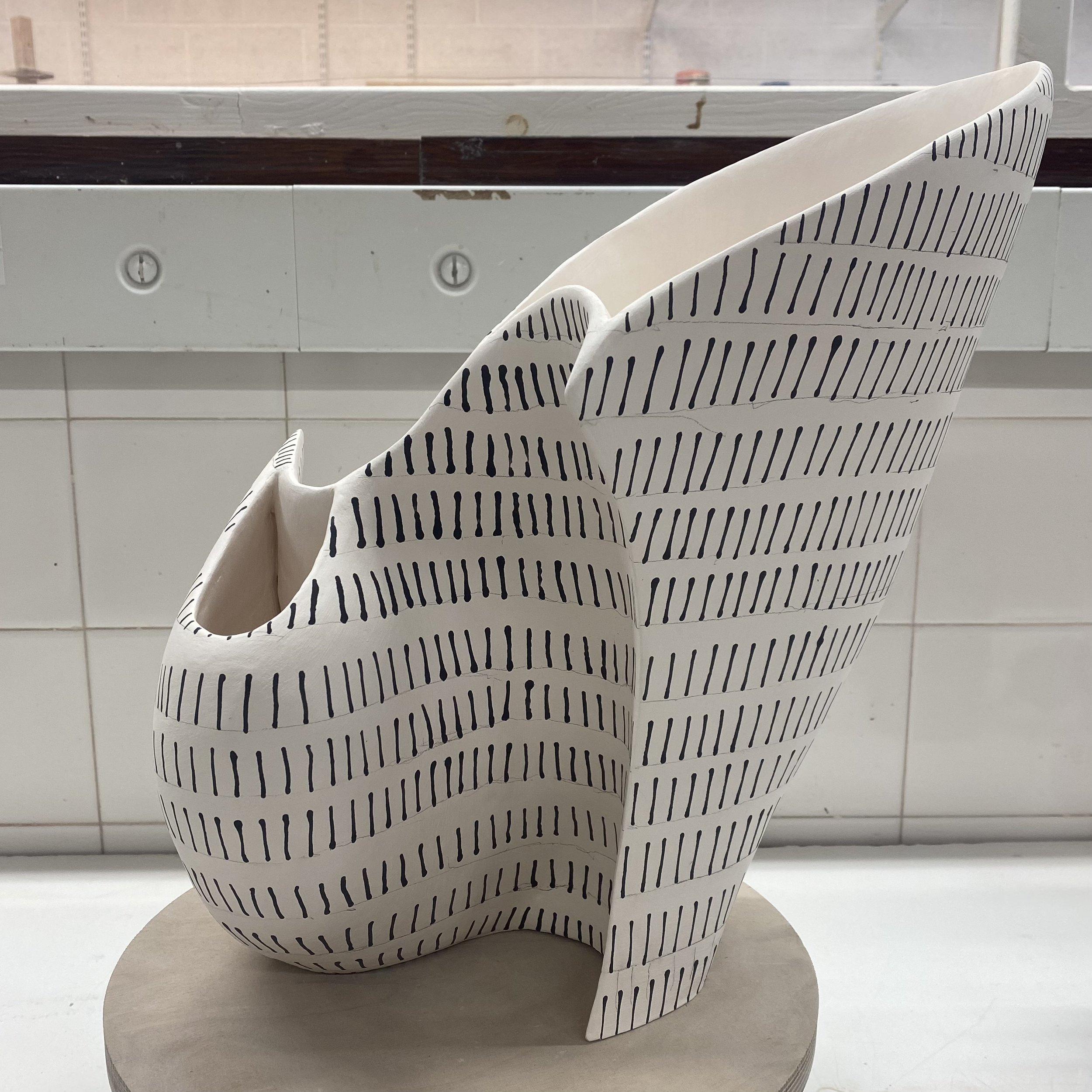 bisque with underglaze