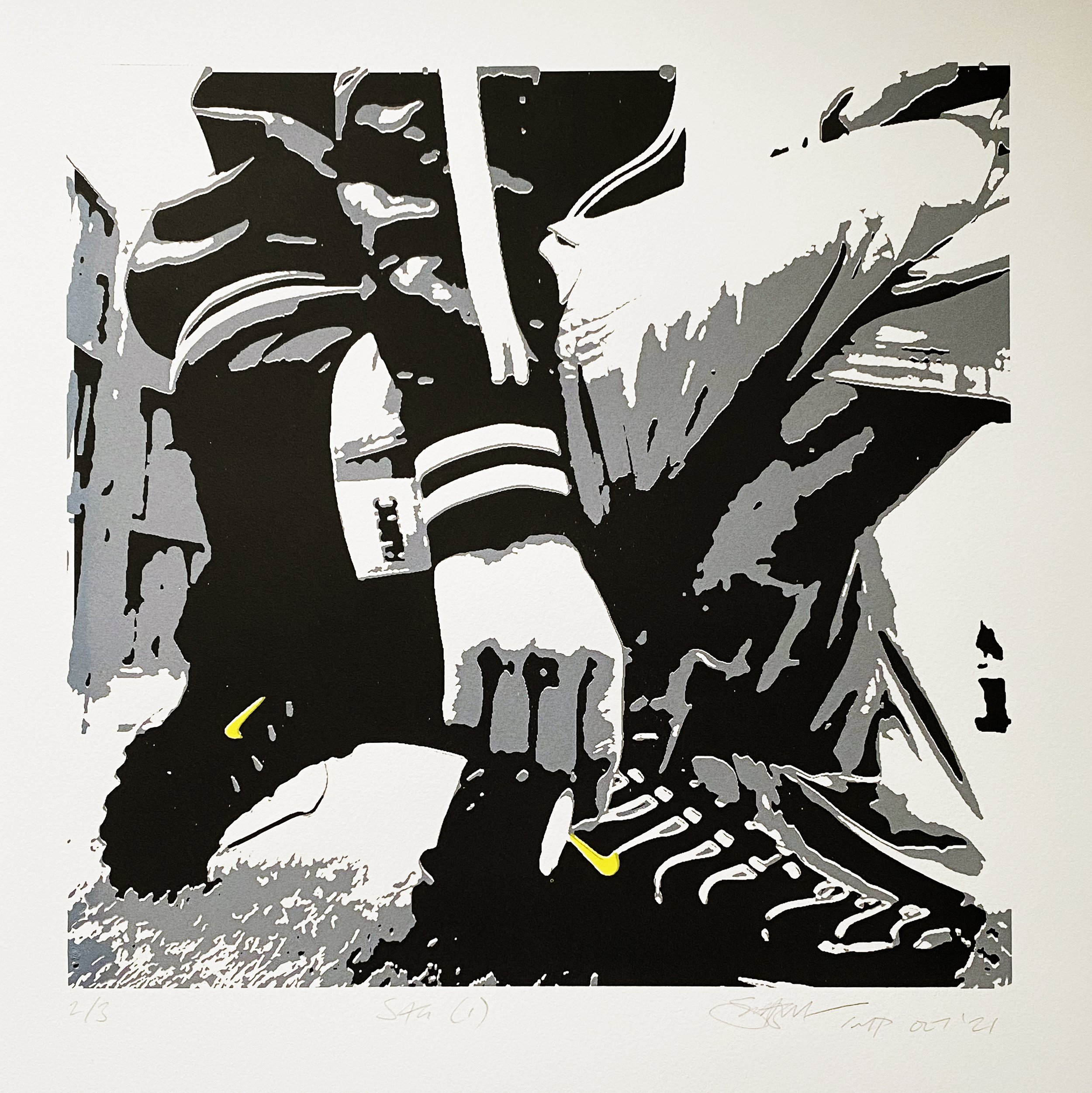 Sag I (Yellow), 2021. 3 colour screenprint. Available: Edition of 3