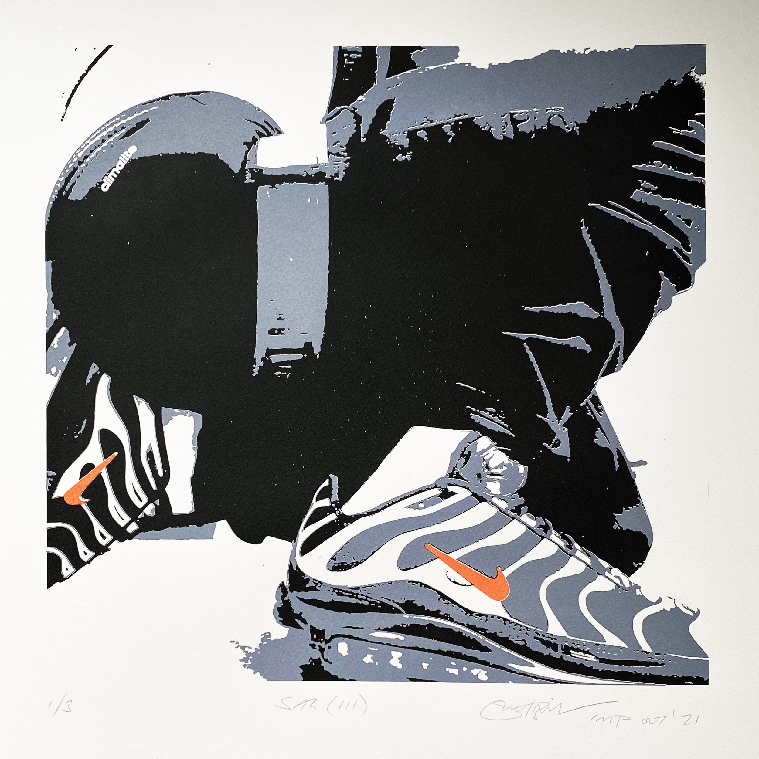 Sag III (Orange), 2021. 3 colour screenprint. Available: Edition of 3