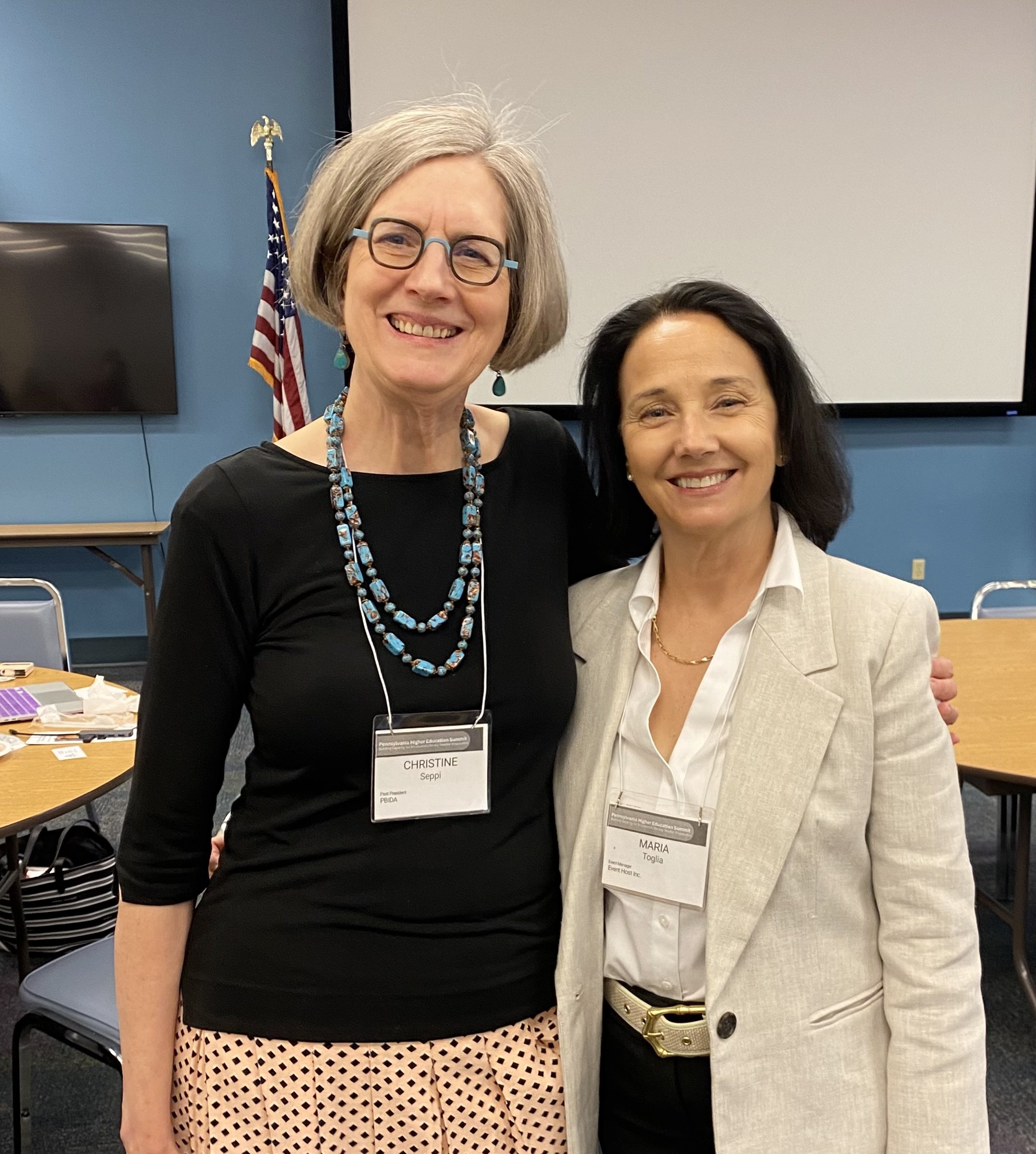 Maria Toglia and Chrstine Seppi- Chair and co-chair of the PA Higher Ed Summit 2023