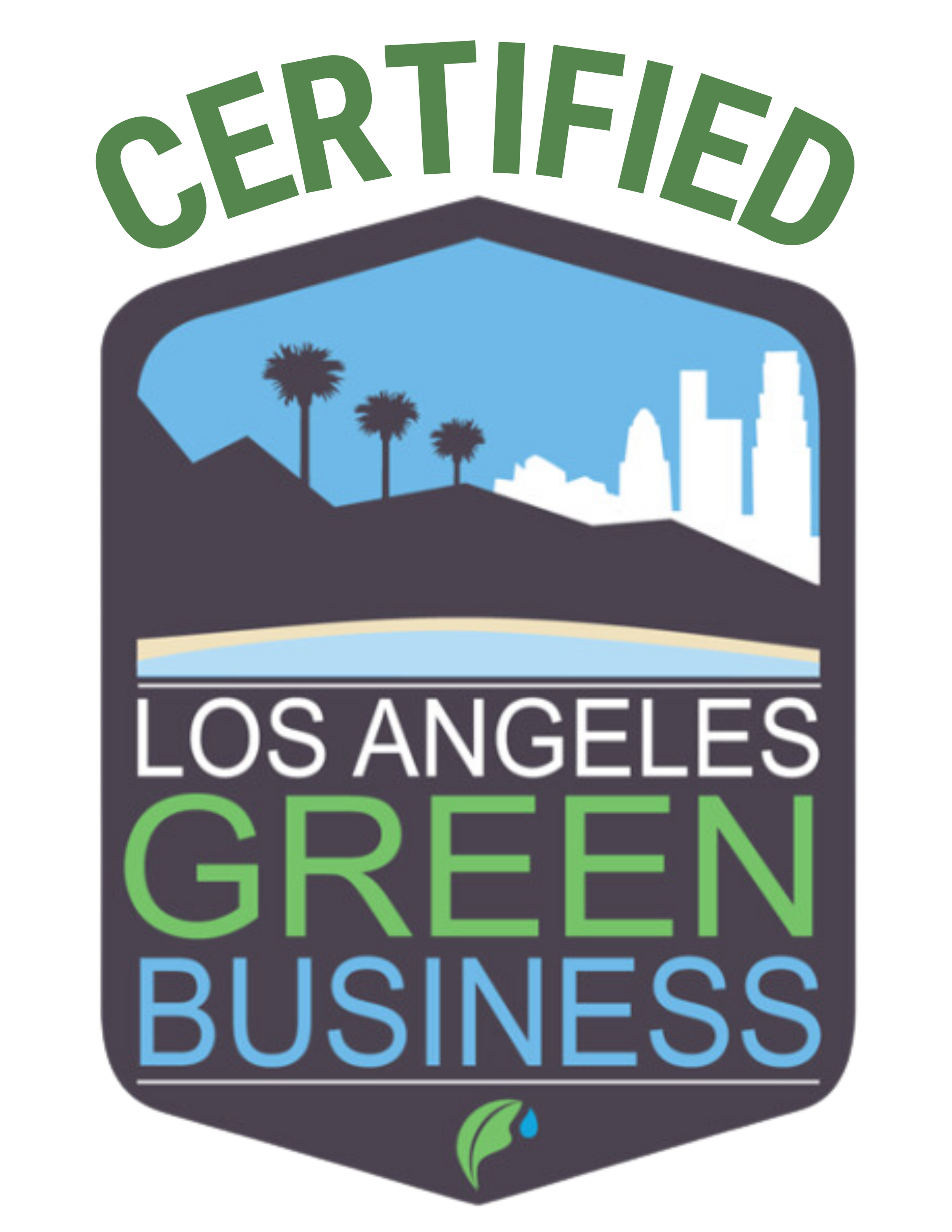 Los Angeles Green Business Certified badge awarded to Laundry Pop