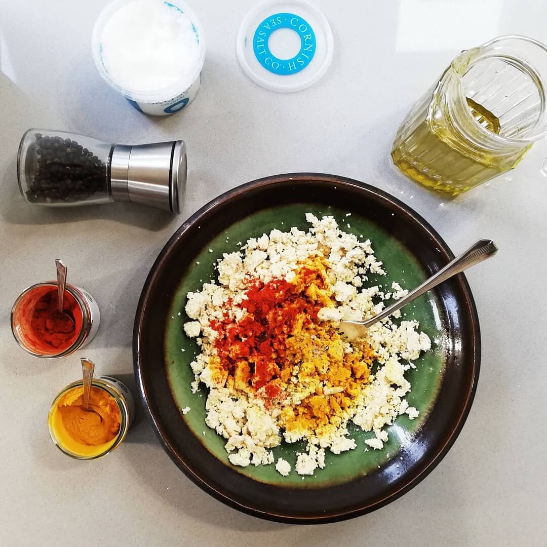 Scrambled tofu anyone?

Tofu is such a versatile ingredient and a great source of protein..

This scrambled tofu is made from (you guessed it) mashed plain tofu with a generous two teaspoons smoked paprika, half teaspoon paprika, salt and pepper.

Fr