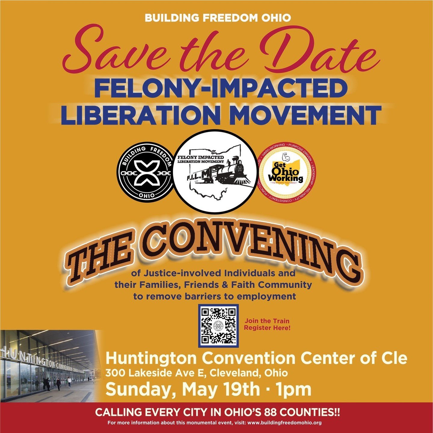 May 19th, Building Freedom Ohio will be meeting in Cleveland with formerly incarcerated folks, family members, friends, and supporters to discuss collateral sanctions, workforce development, political education, and more!

Hop on the train. Join us! 